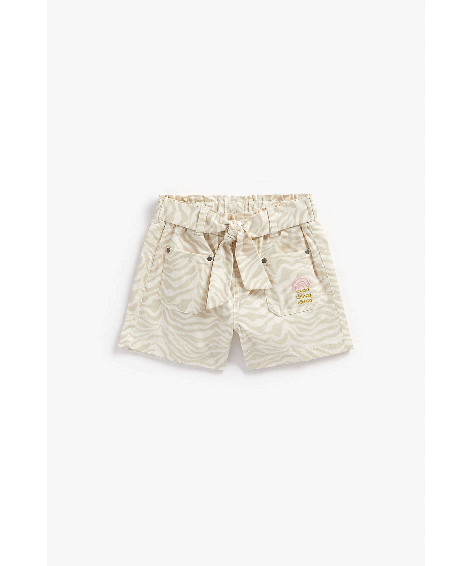 Girls Shorts Striped-Cream