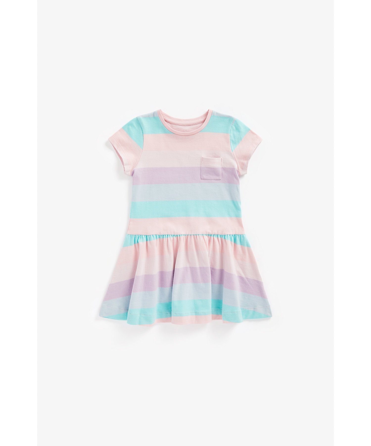 Mothercare | Girls Short Sleeves Dress Striped-Multicolor