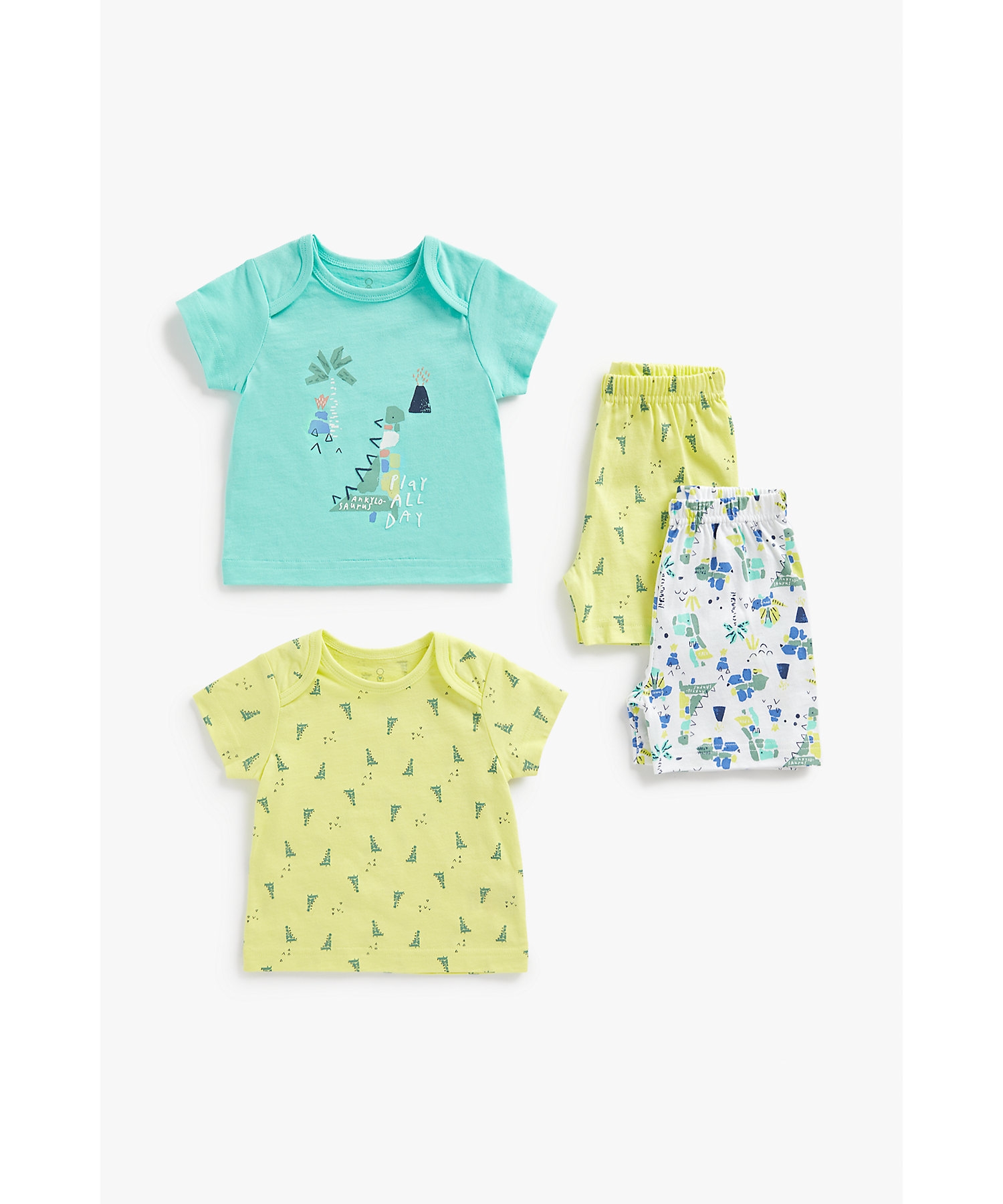 Mothercare | Boys Short Sleeves Pyjamas Dino Printed-Pack of 2-Multicolor