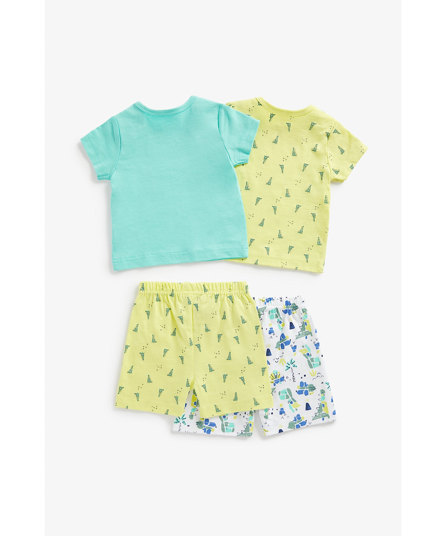 Boys Short Sleeves Pyjamas Dino Printed-Pack of 2-Multicolor