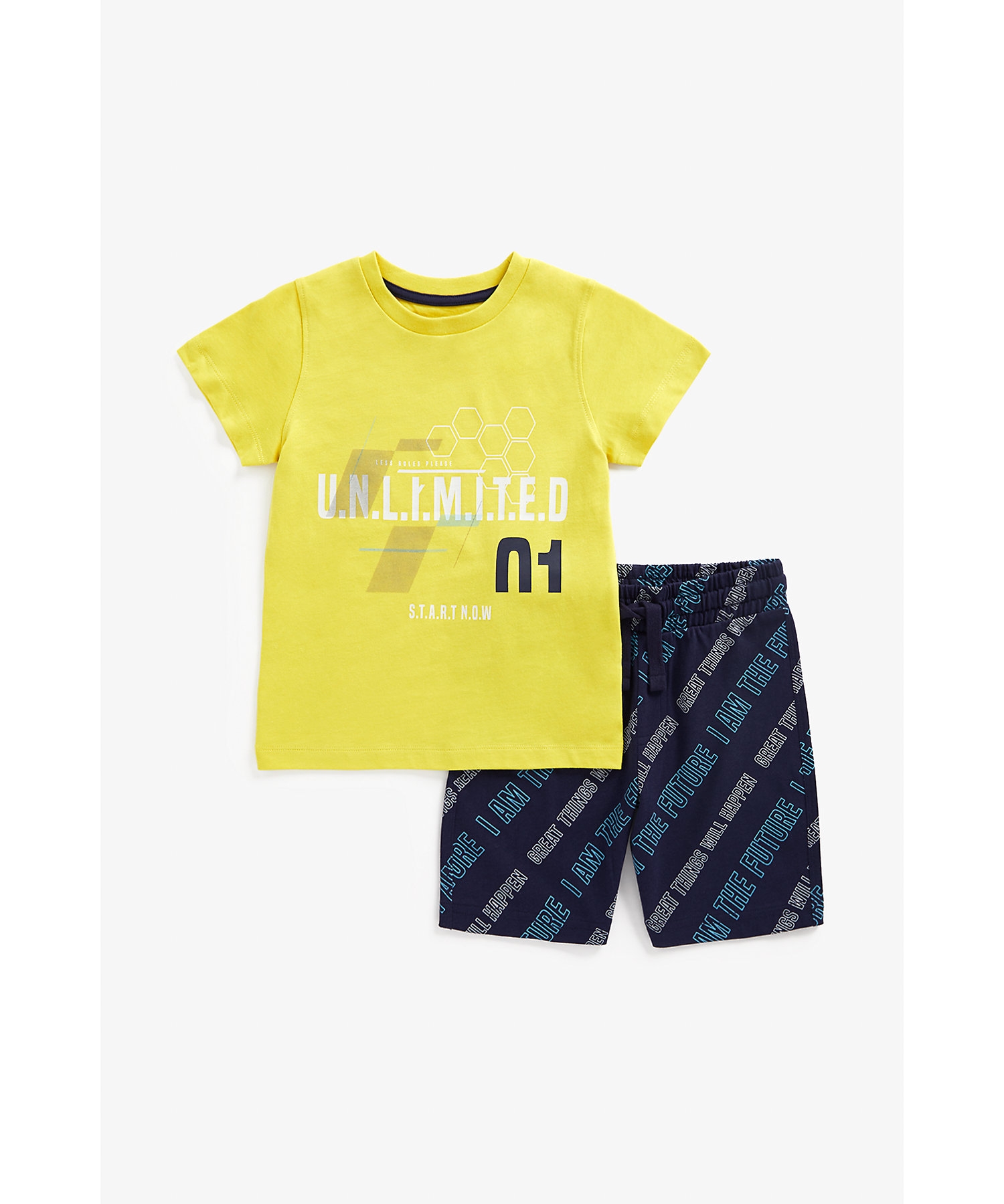 Mothercare | Boys Short Sleeves Shorts T-Shirt Set --Multicolour