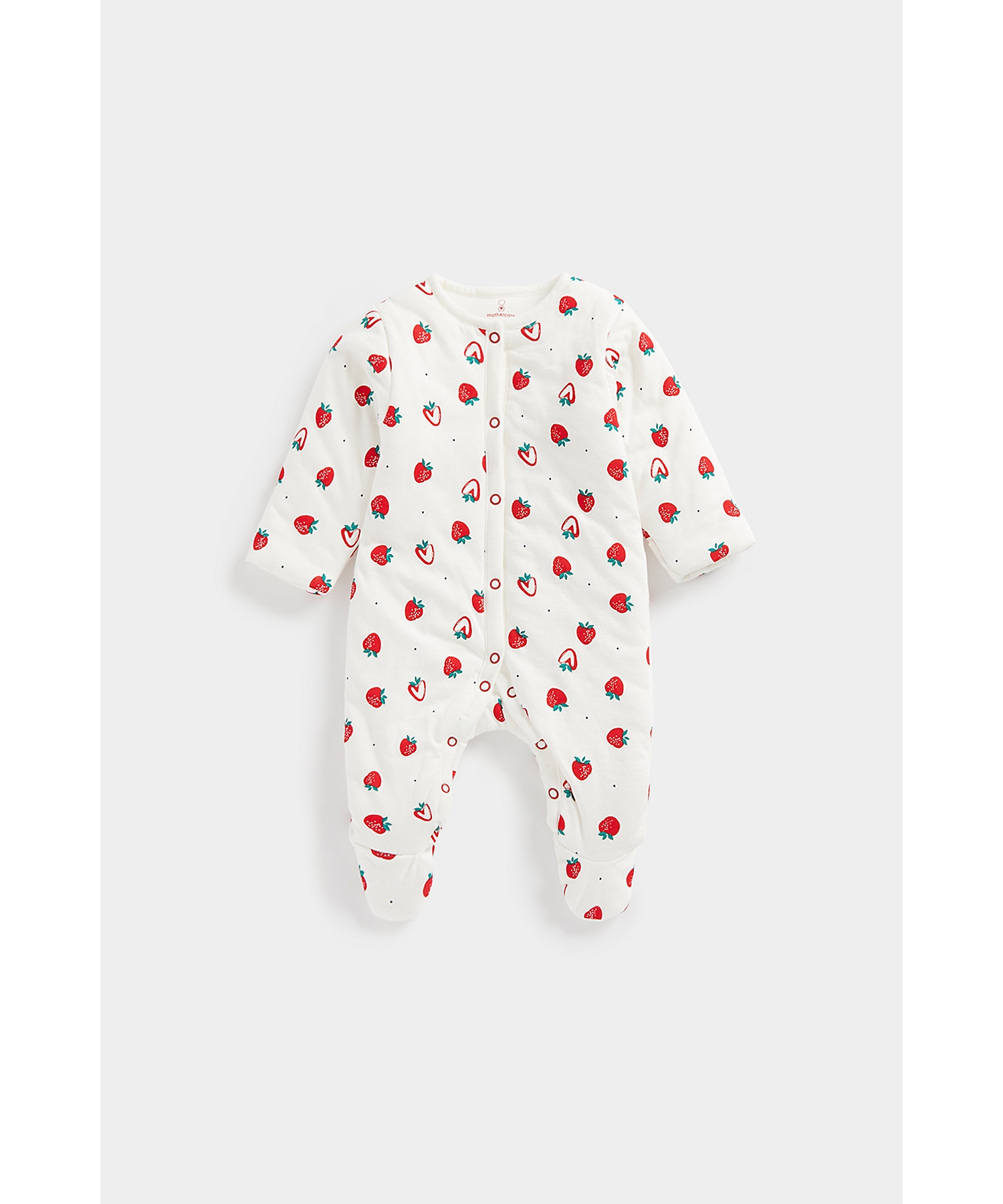 Mothercare | Girls Full Sleeves Snowsuit Strawberry Print-Multicolor