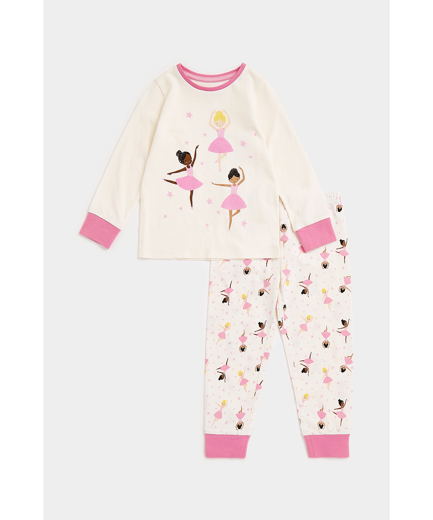 Mothercare | Girls Full Sleeves Pyjama Set -Pink