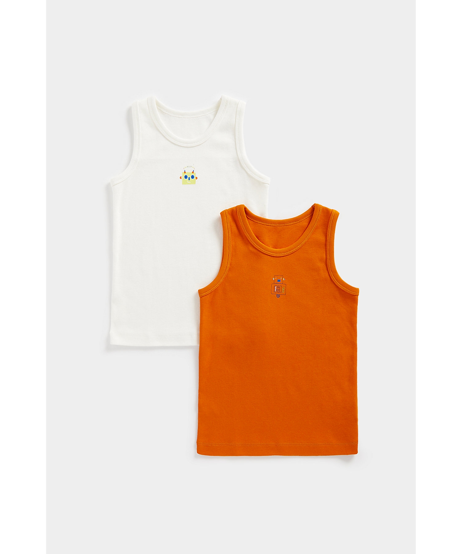 Mothercare | Boys Sleeveless Vest Mickey Mouse Design-Pack of 2-Orange