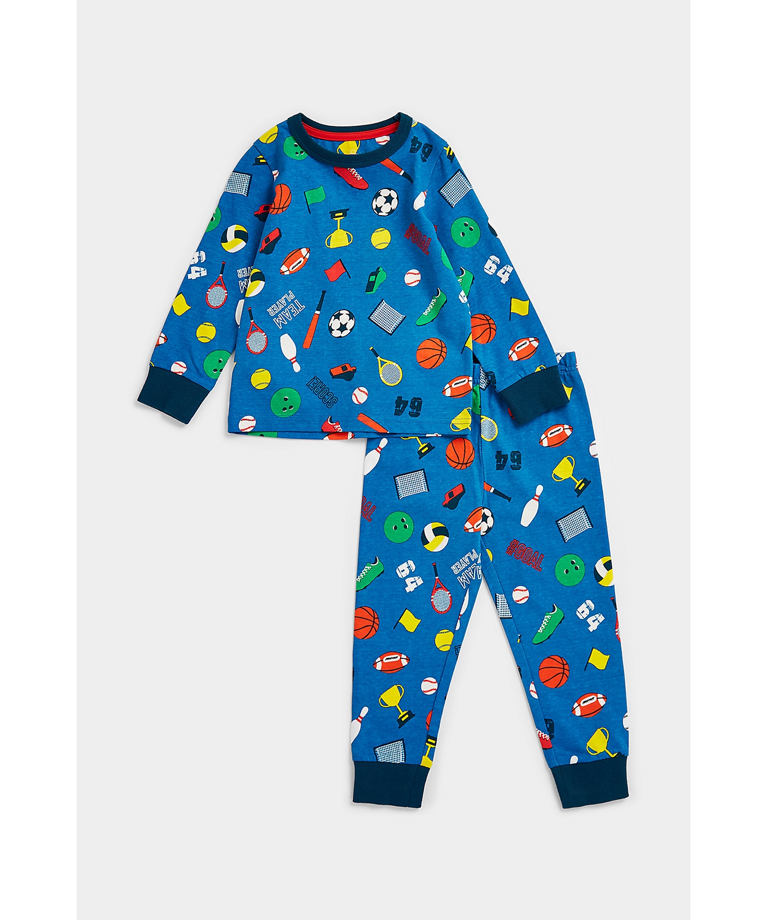 Mothercare | Boys Full Sleeves Pyjama Set Sporty All Over Print-Multicolor
