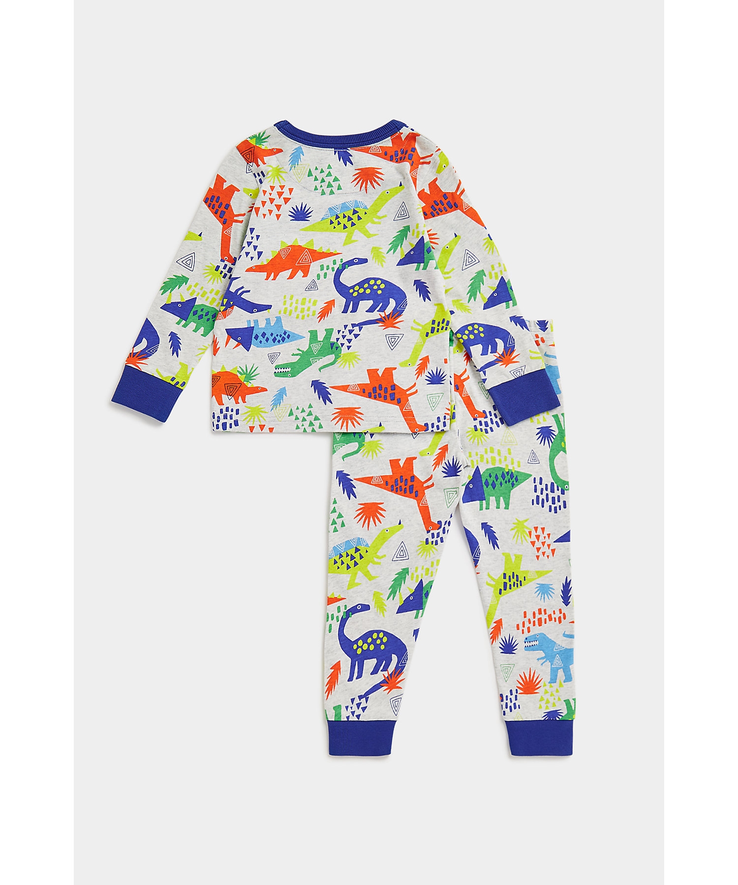 Boys Full Sleeves Pyjama Set Dino All Over Print-Multicolor