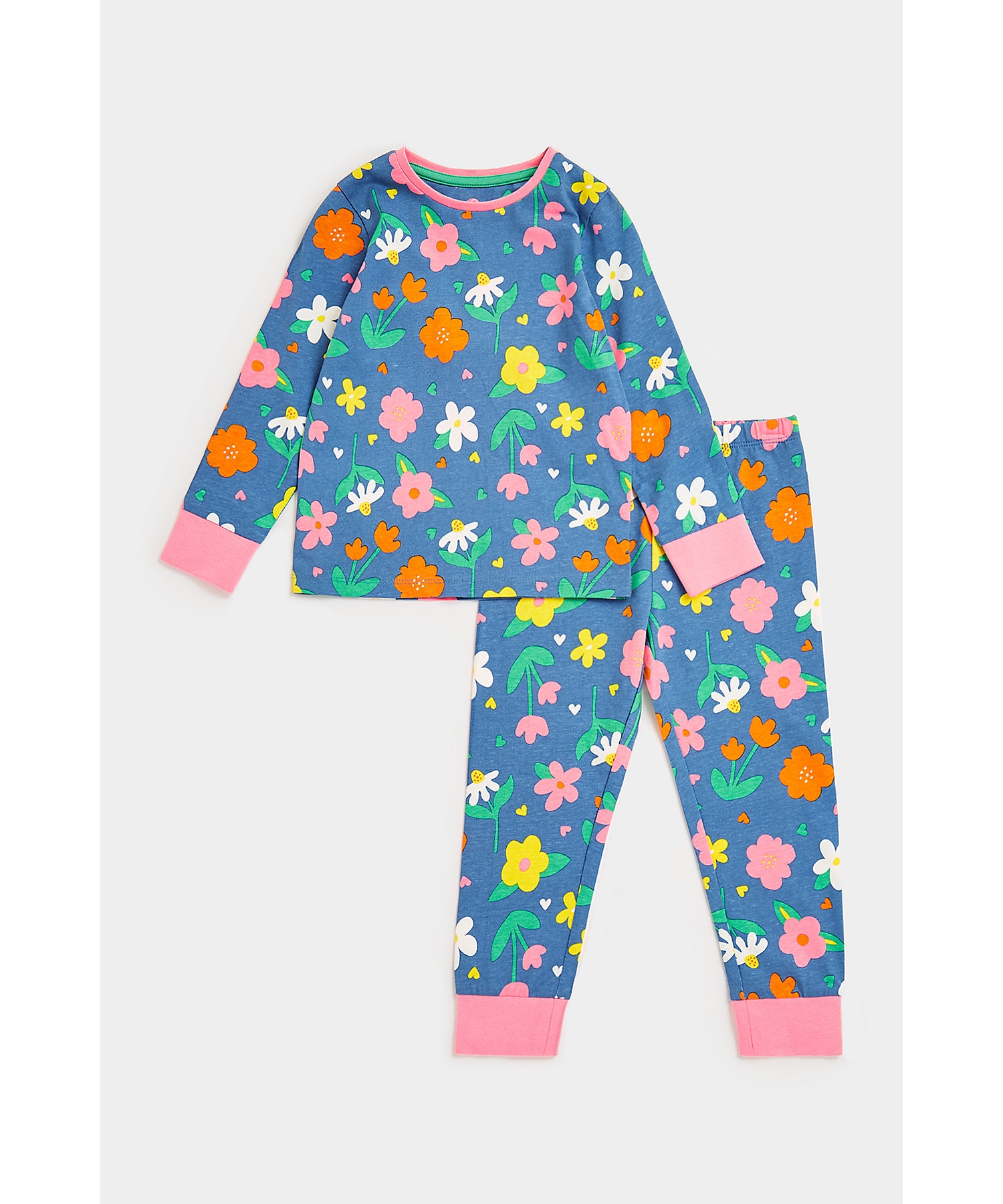 Mothercare | Girls Full Sleeves Pyjama Set Floral All Over Print-Multicolor