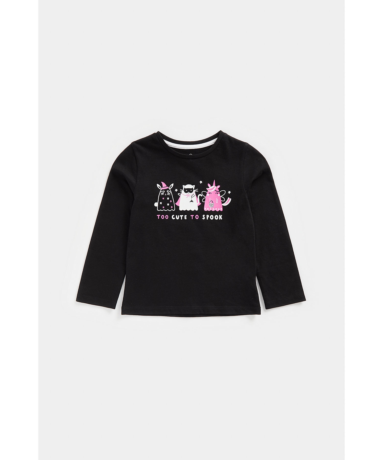 Mothercare | Girls Full Sleeves T Shirts Chest Print-Black