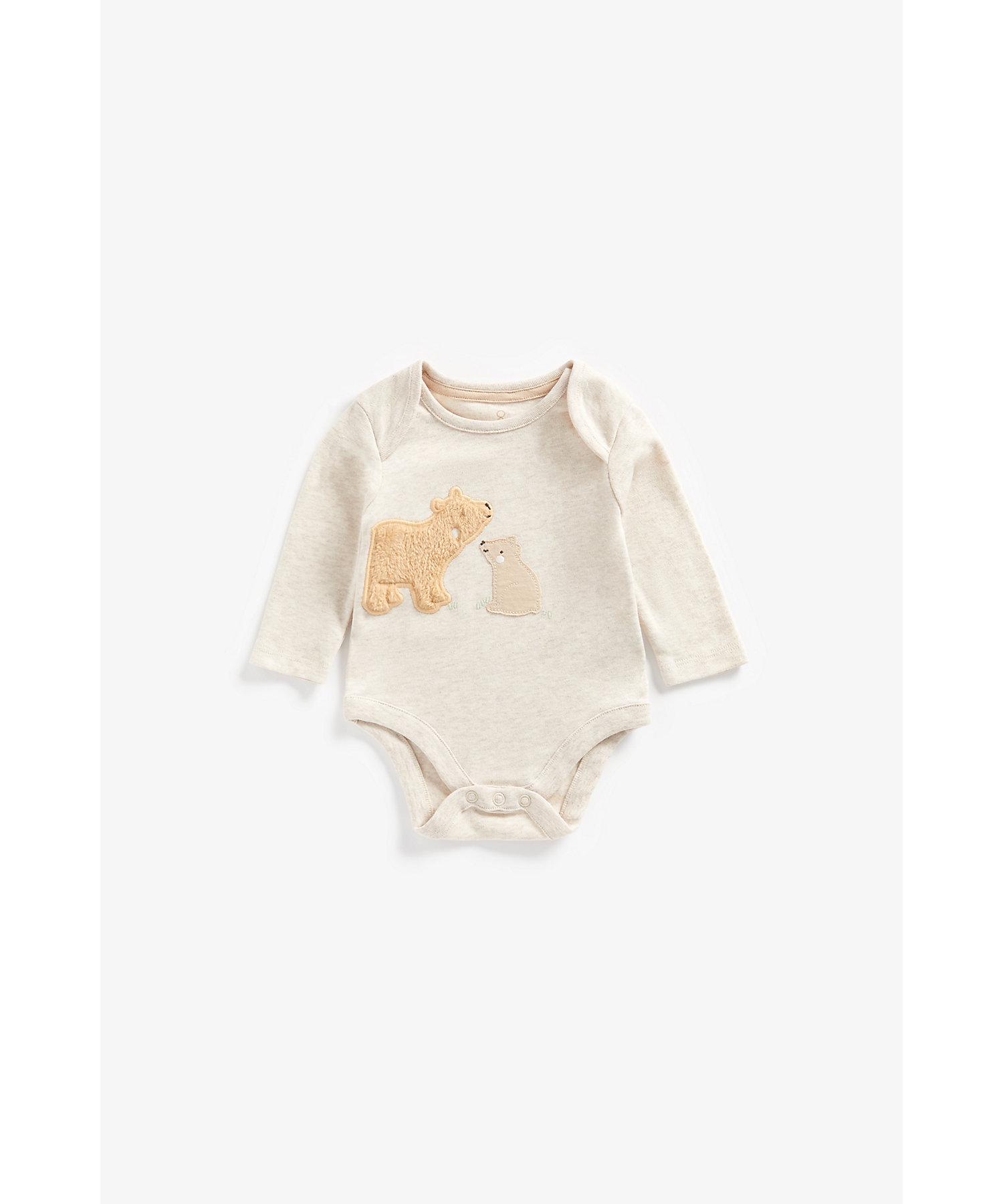 Mothercare | Unisex Full Sleeves Bodysuit Bear Design-Cream