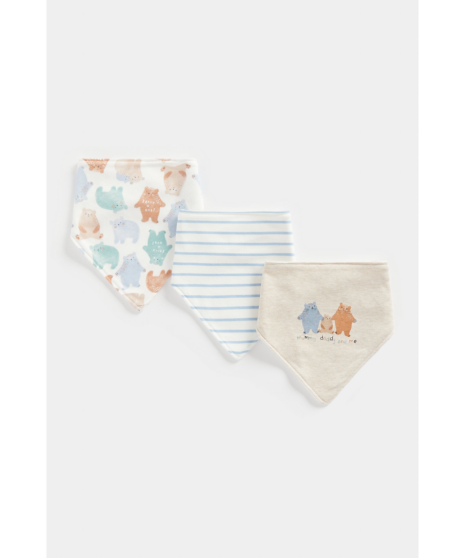 Mothercare | Boys Bibs Bear Design-Pack of 3-Multicolor