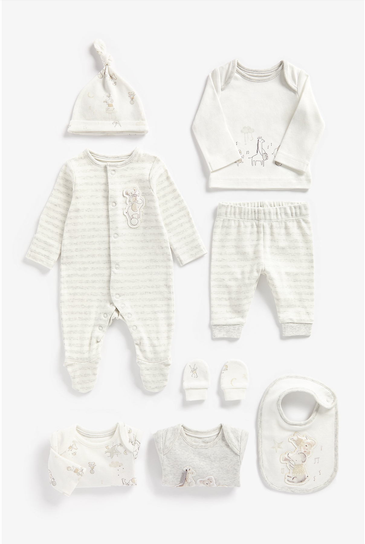 Mothercare | Unisex Full Sleeves 8 Piece Gift Set -Grey