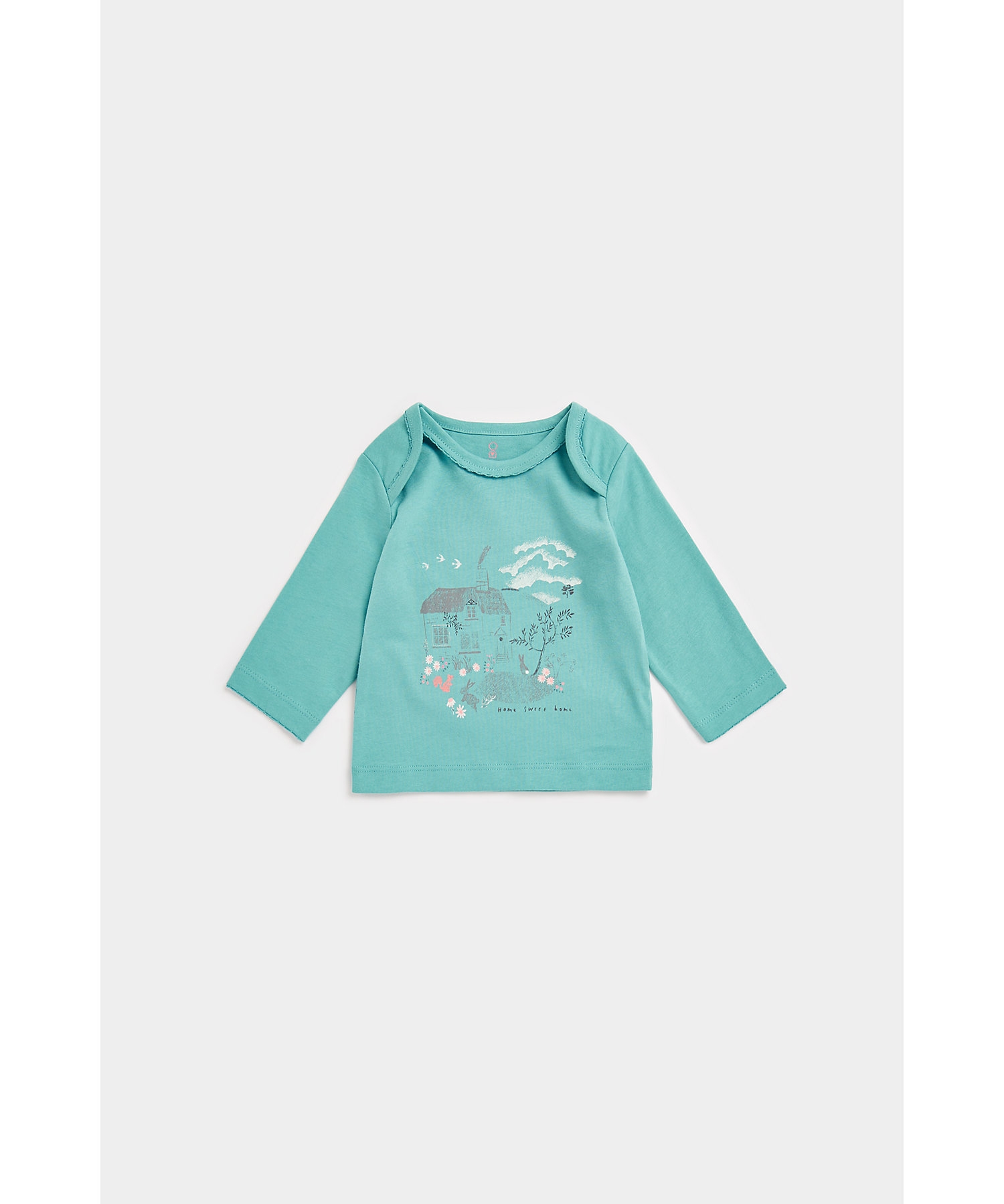 Mothercare | Girls Full Sleeves T Shirts Chest Print-Blue