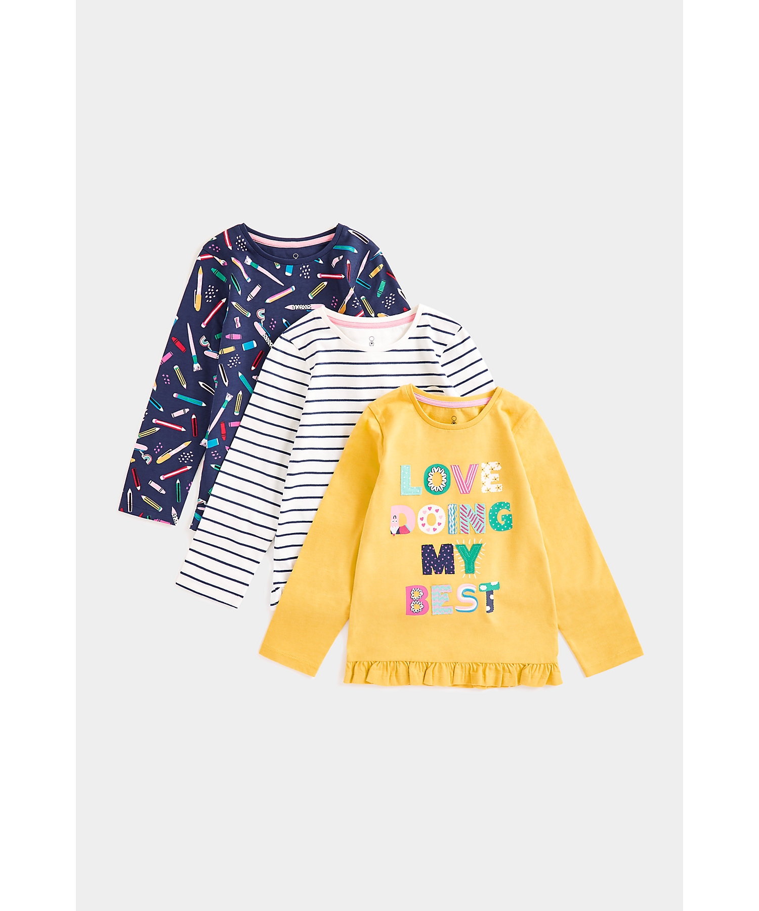 Mothercare | Girls Full Sleeves T Shirts-Multicolor