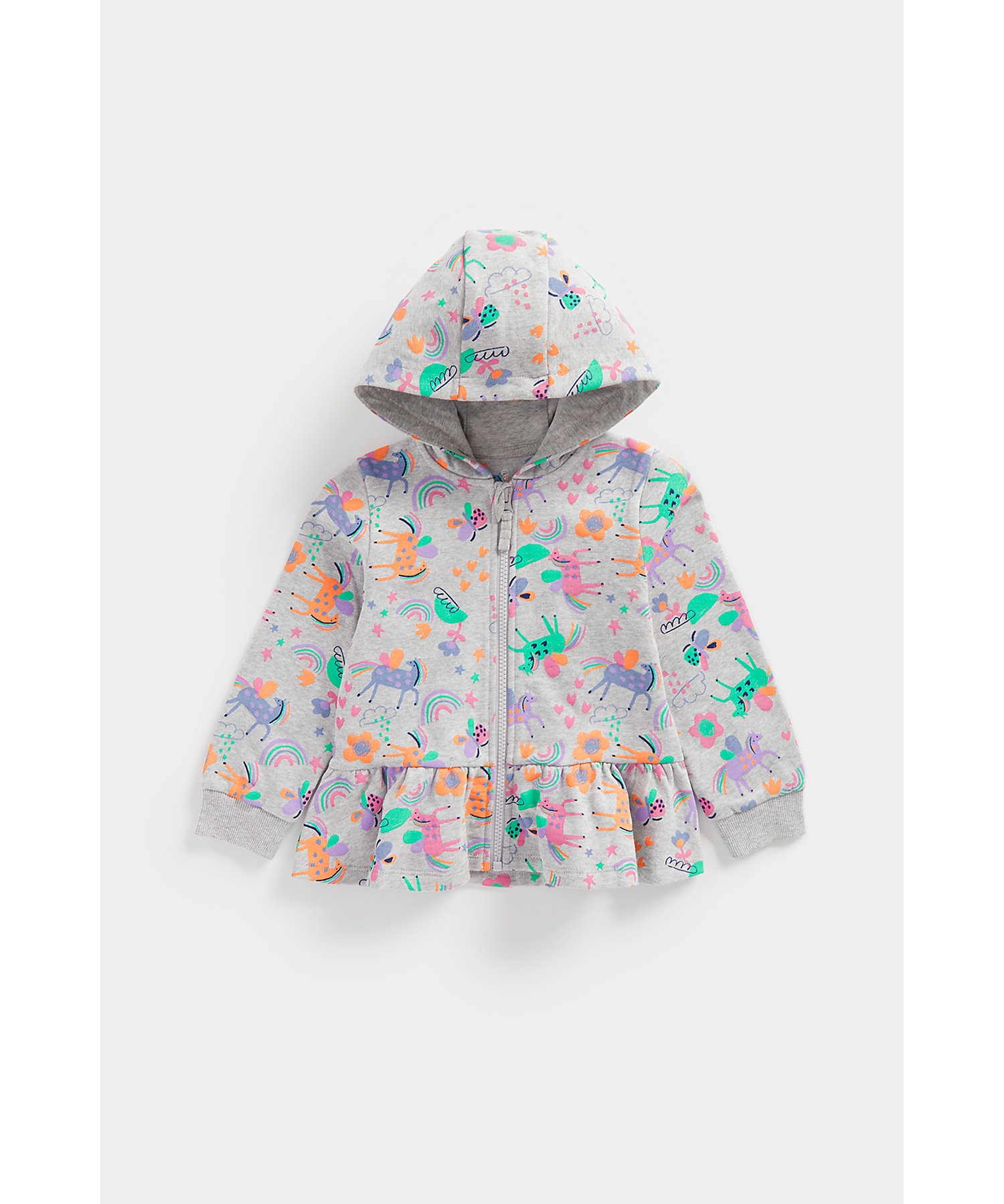 Mothercare | Girls Full Sleeves Sweat Dress Animal All Over Print-Multicolor