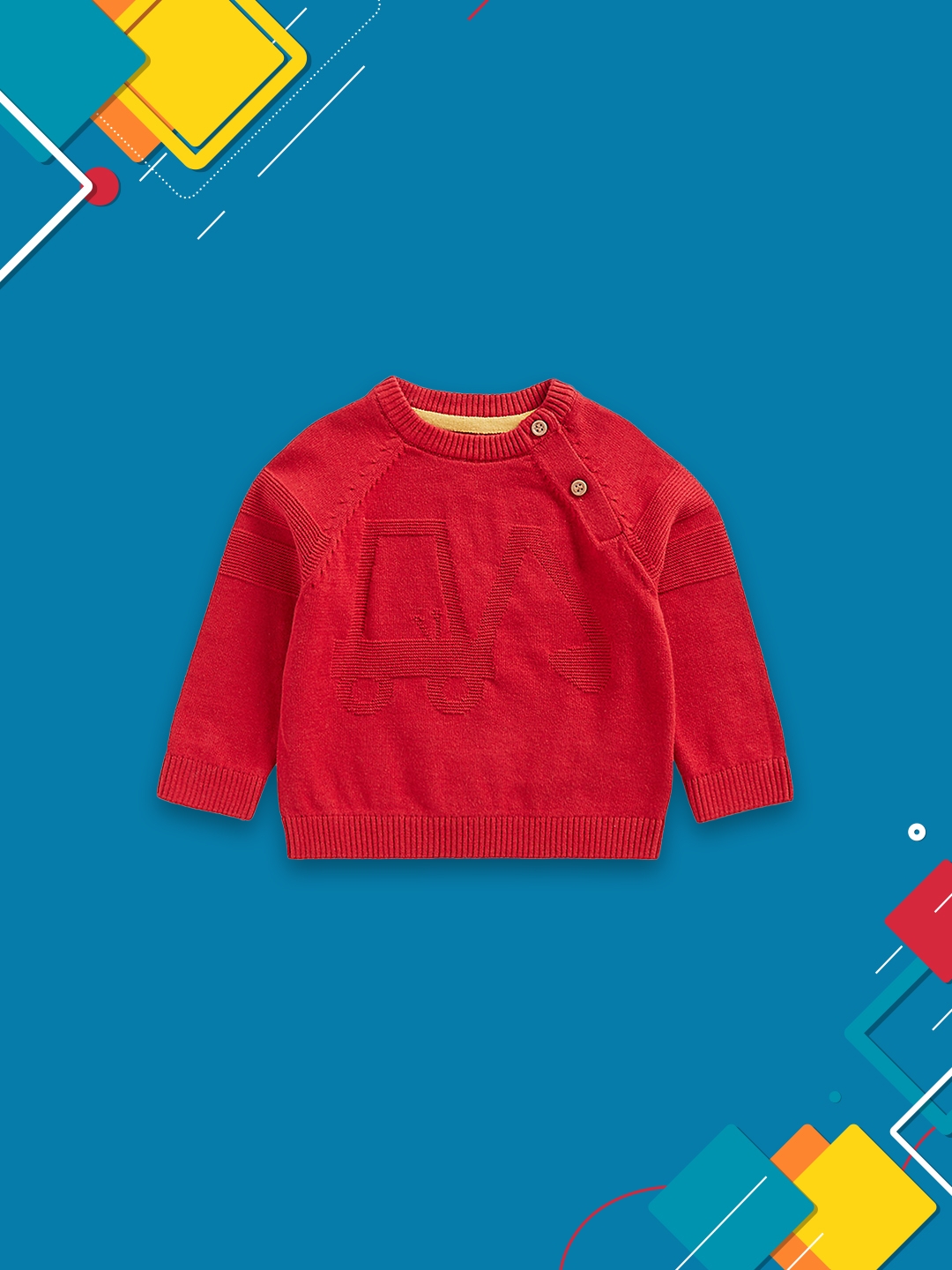 Mothercare | Boys Full Sleeves Sweatshirt Vehicle Design-Red