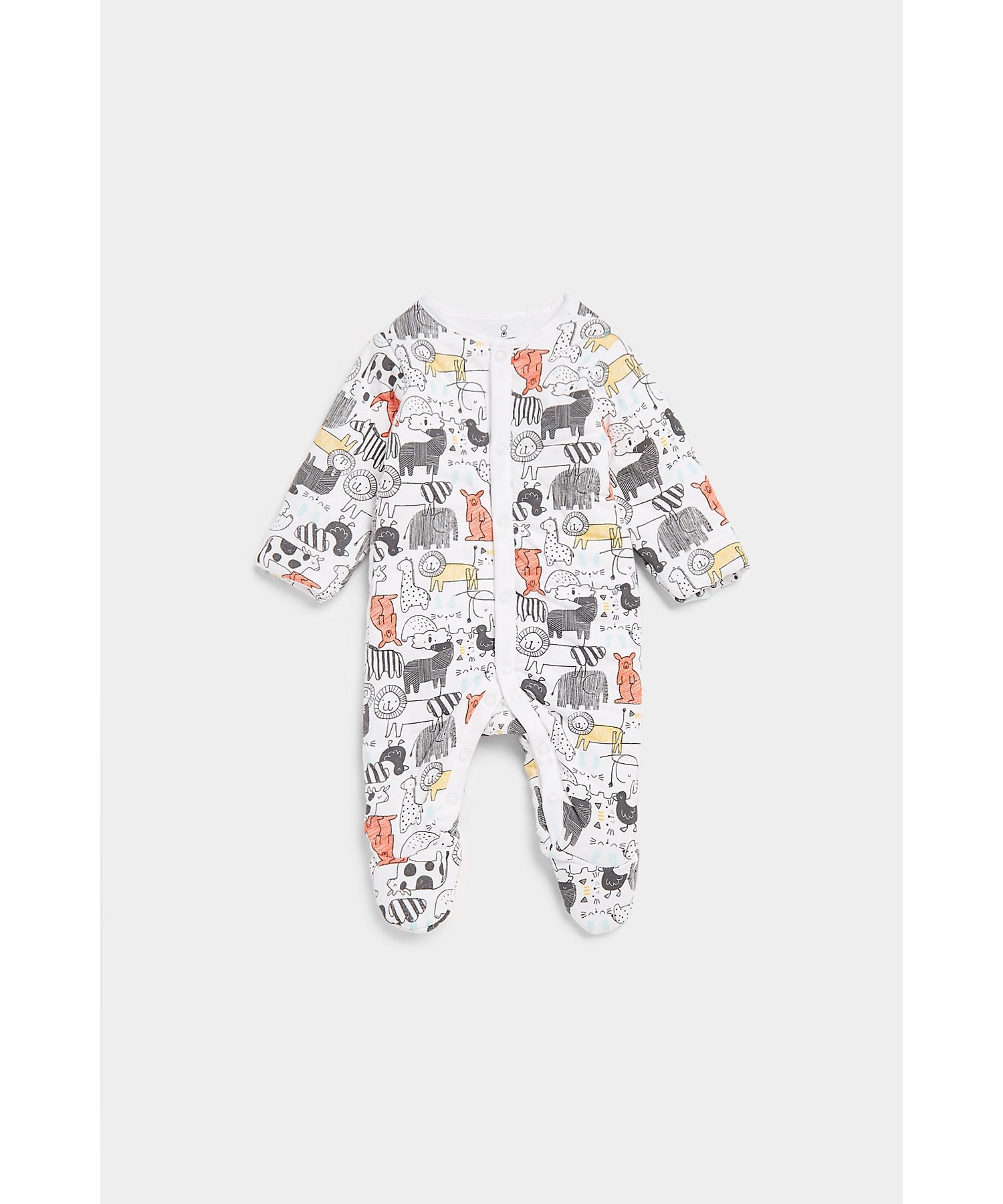Mothercare | Unisex Full Sleeves Snowsuit Animal Design-Multicolor
