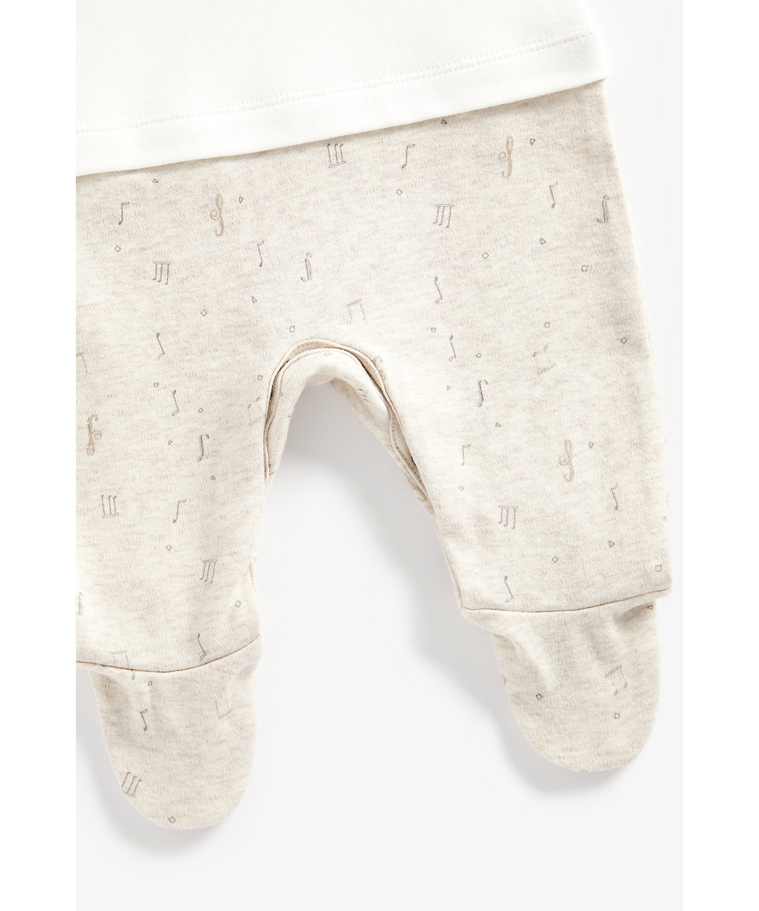 Unisex Full Sleeves Sleepsuits Padded Applique-White