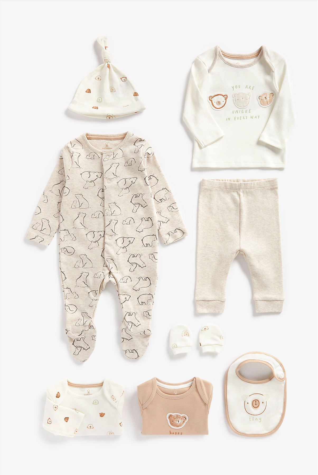Mothercare | Unisex Full Sleeves 8 Piece Gift Set -White