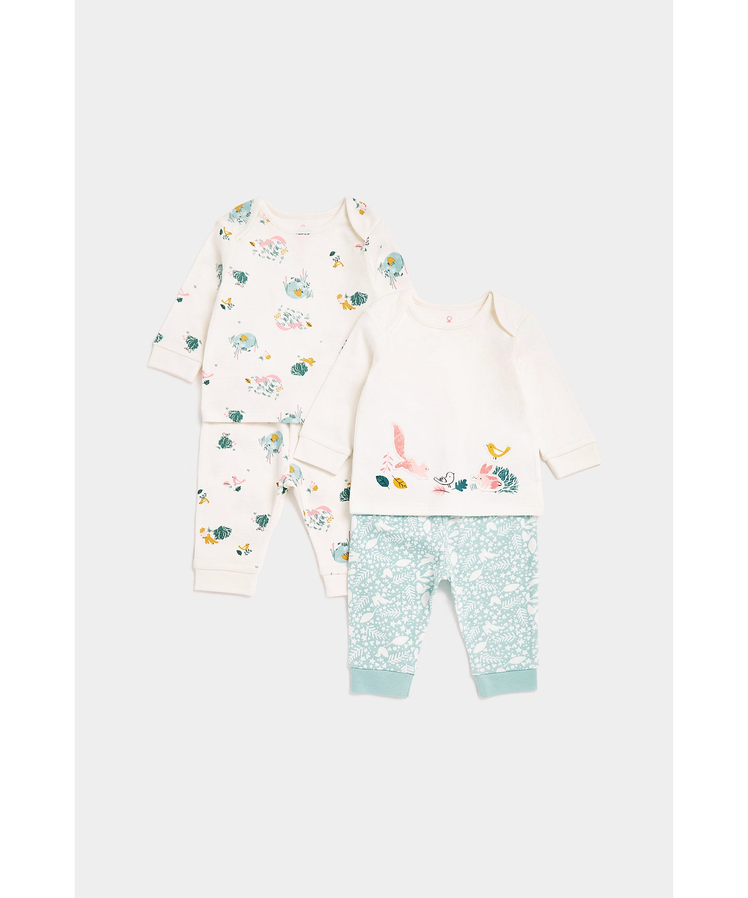 Mothercare | Girls Full Sleeves Pyjama Set -Pack of 2-Multicolor