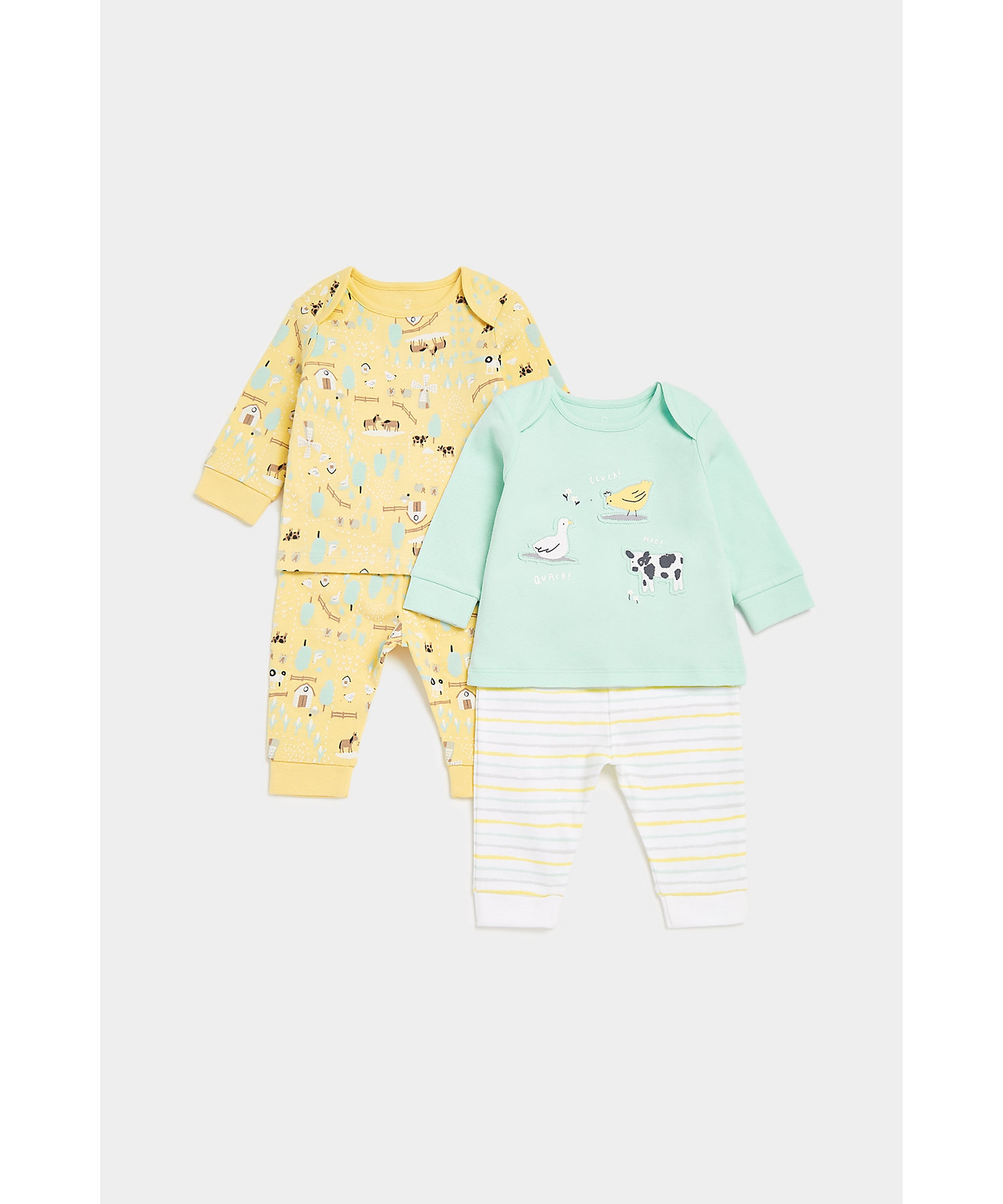 Mothercare | Unisex Full Sleeves Pyjama Set -Pack of 2-Multicolor