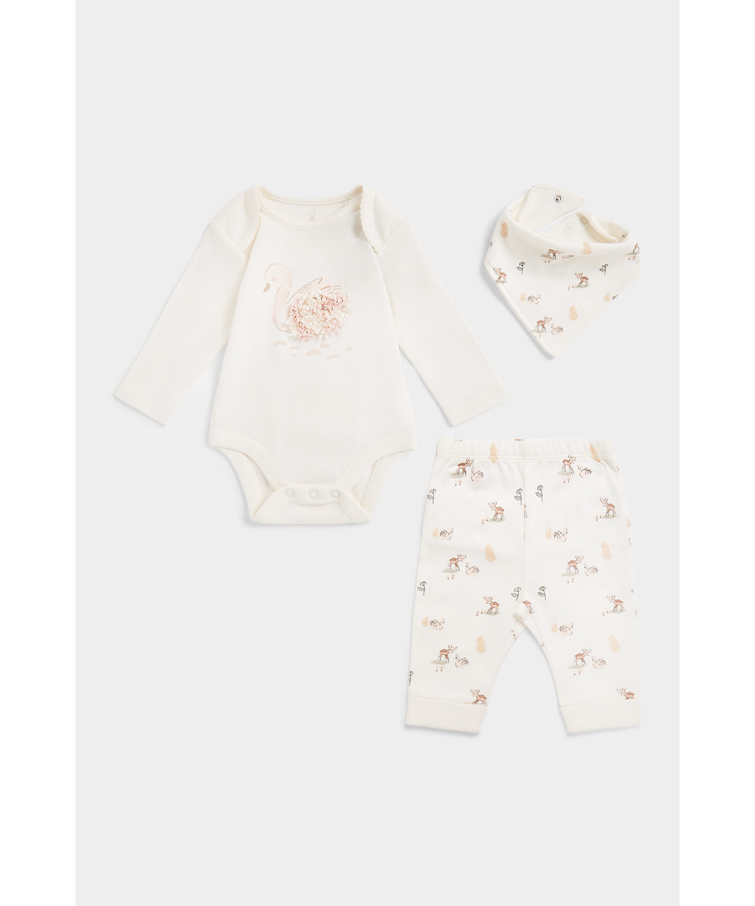 Mothercare | Girls Full Sleeves 3 Piece Set -Multicolor