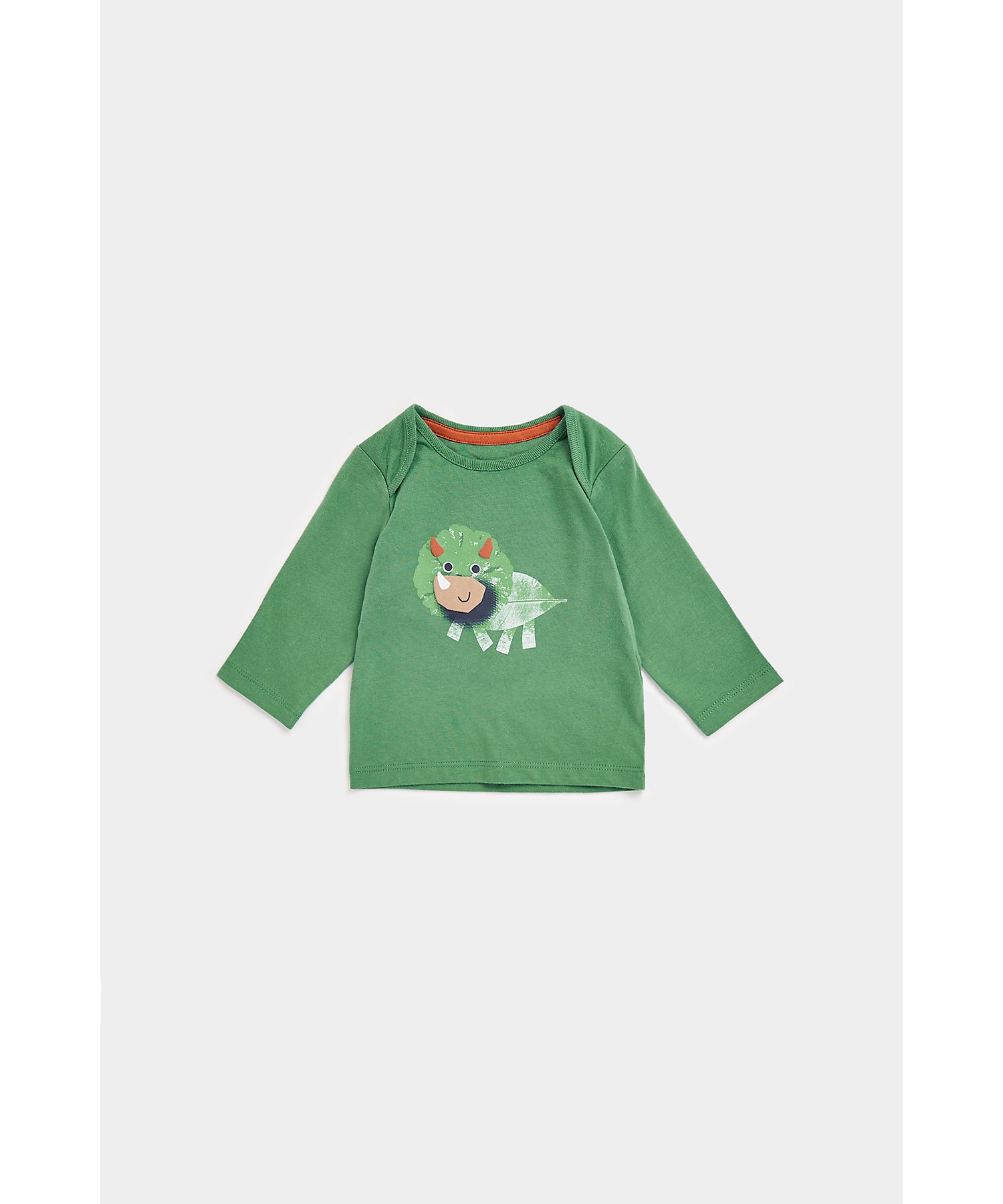 Mothercare | Boys Full Sleeves T Shirts Dino Design-Green