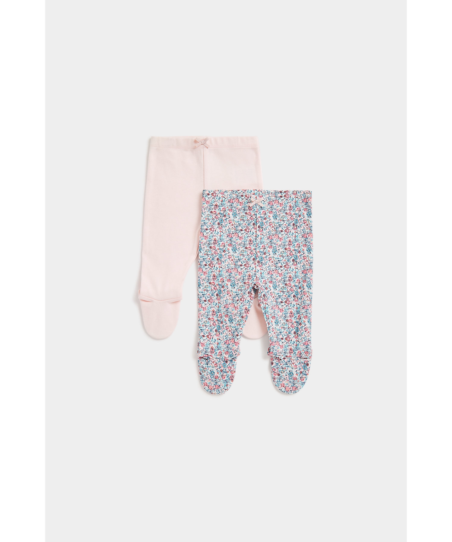 Mothercare | Girls Leggings With Toe Safe -Pack of 2-Multicolor