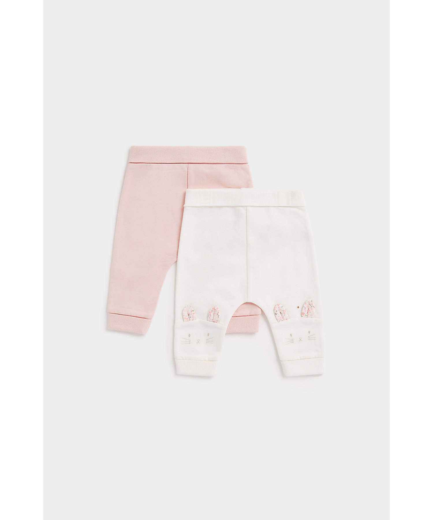 Mothercare | Girls Joggers 3D Bunny Design-Pack of 2-Multicolor