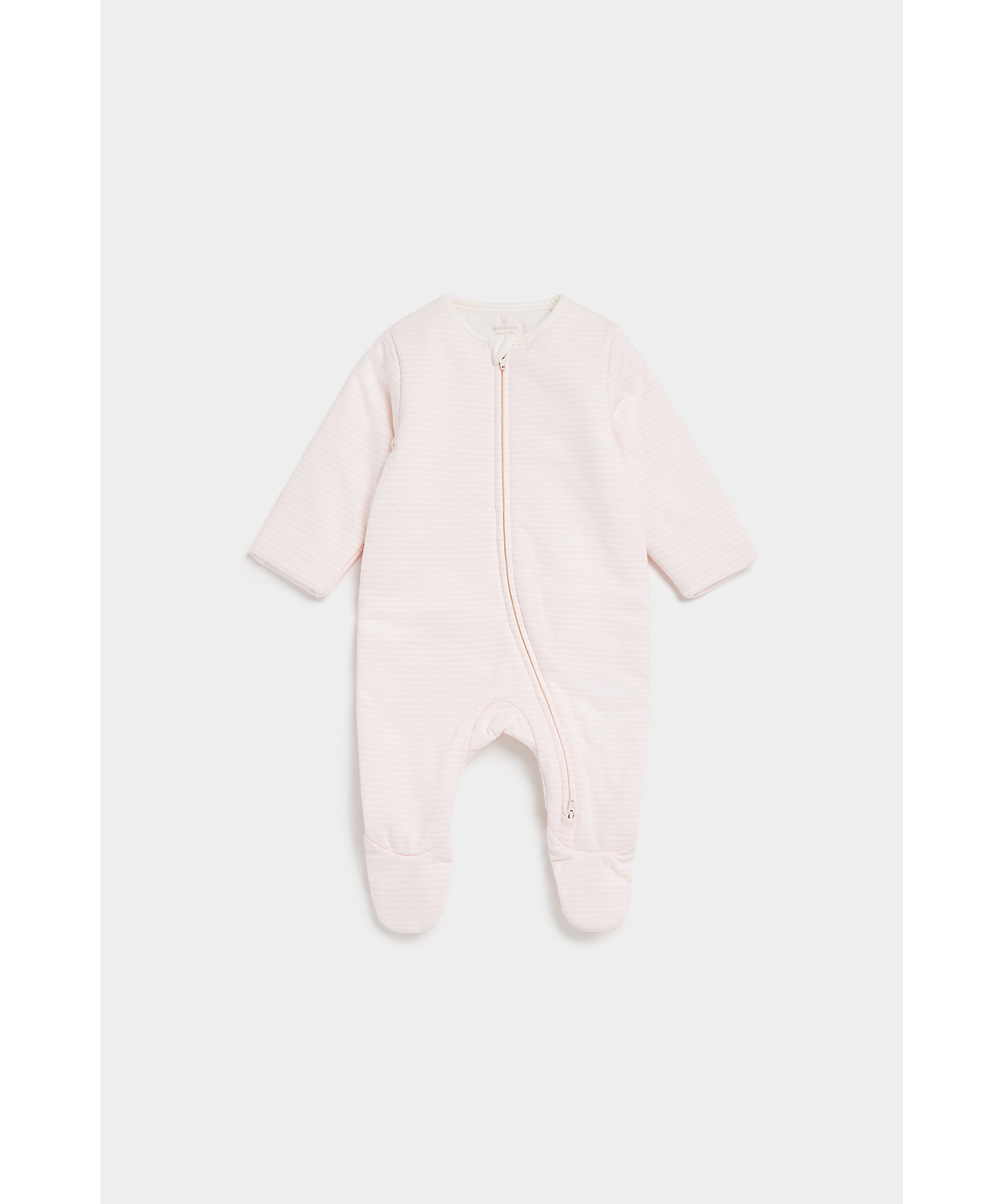 Mothercare | Girls Full Sleeves Snowsuit Stiped-Pink