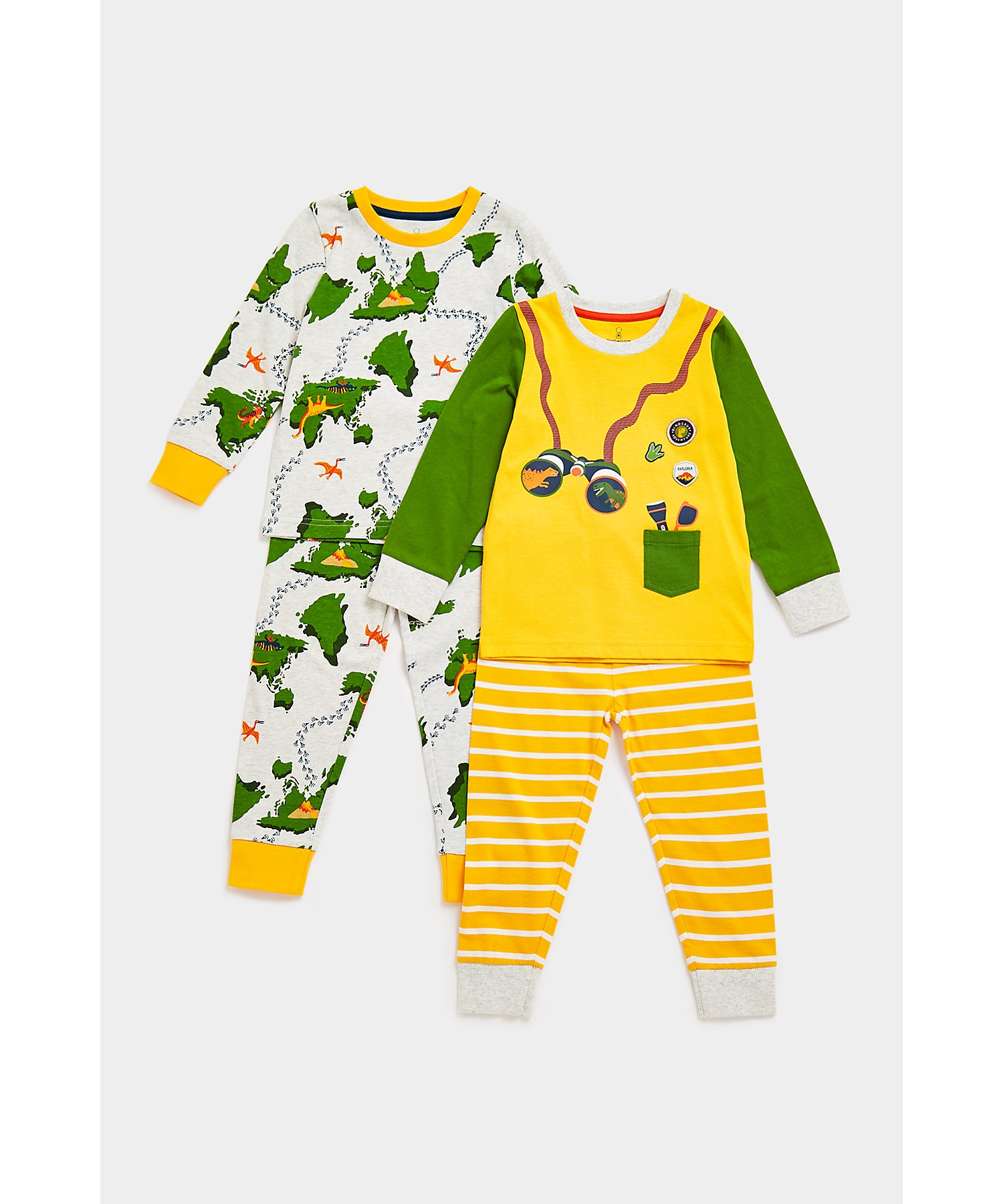 Mothercare | Boys Full Sleeves Pyjama Sets -Pack of 2-Multicolor