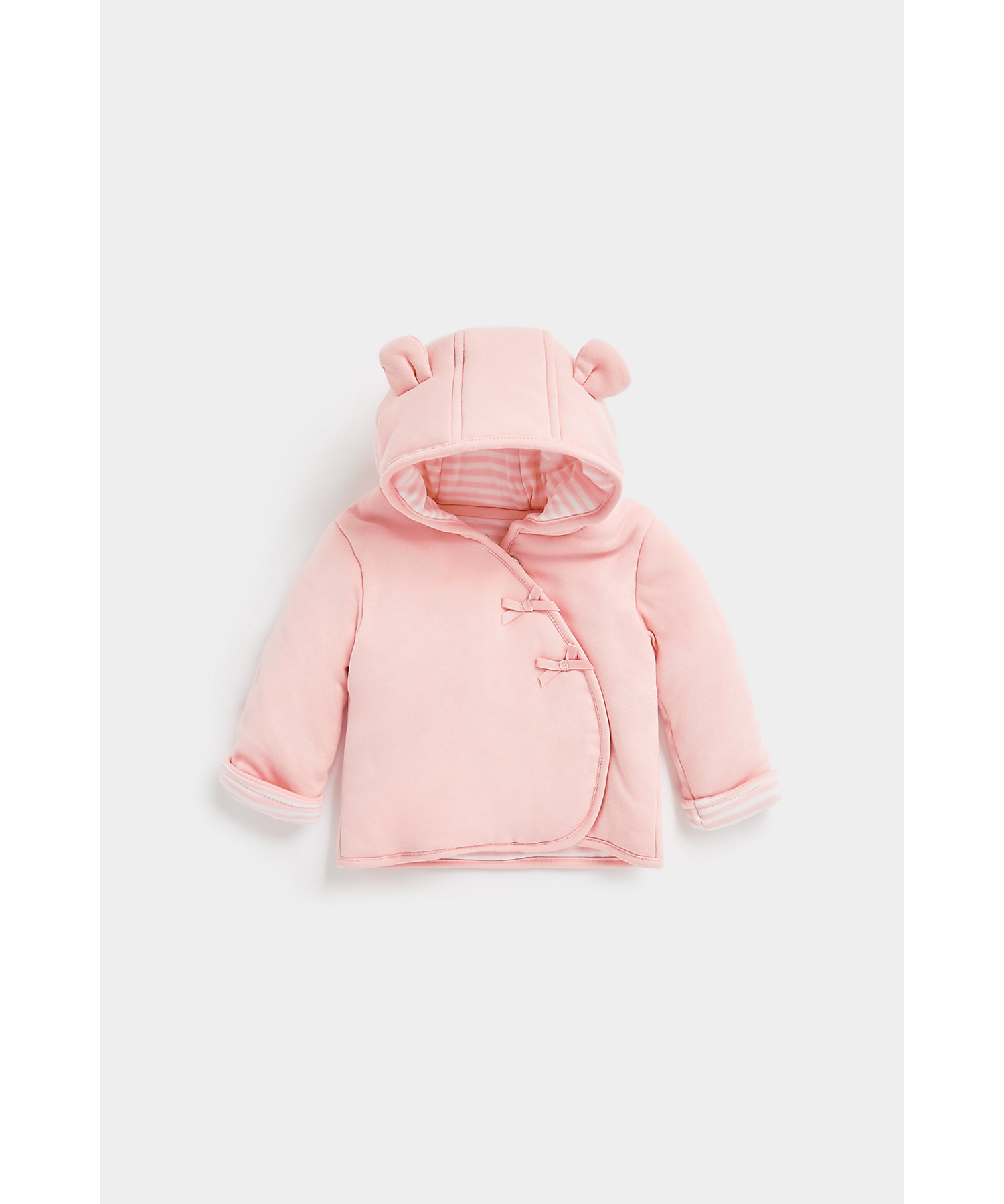 Girls Full Sleeves Jacket 3D Bunny-Pink