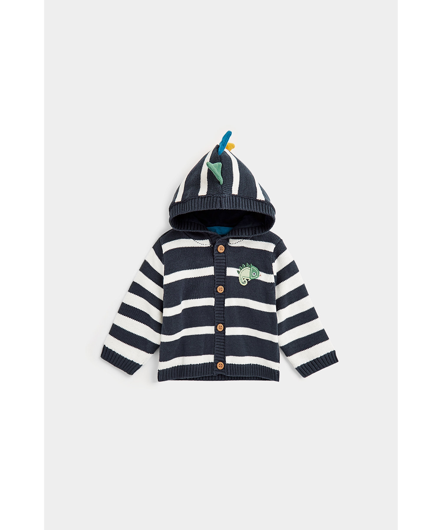 Mothercare | Boys Full Sleeves Cardigans Striped 3D Hooded-Navy