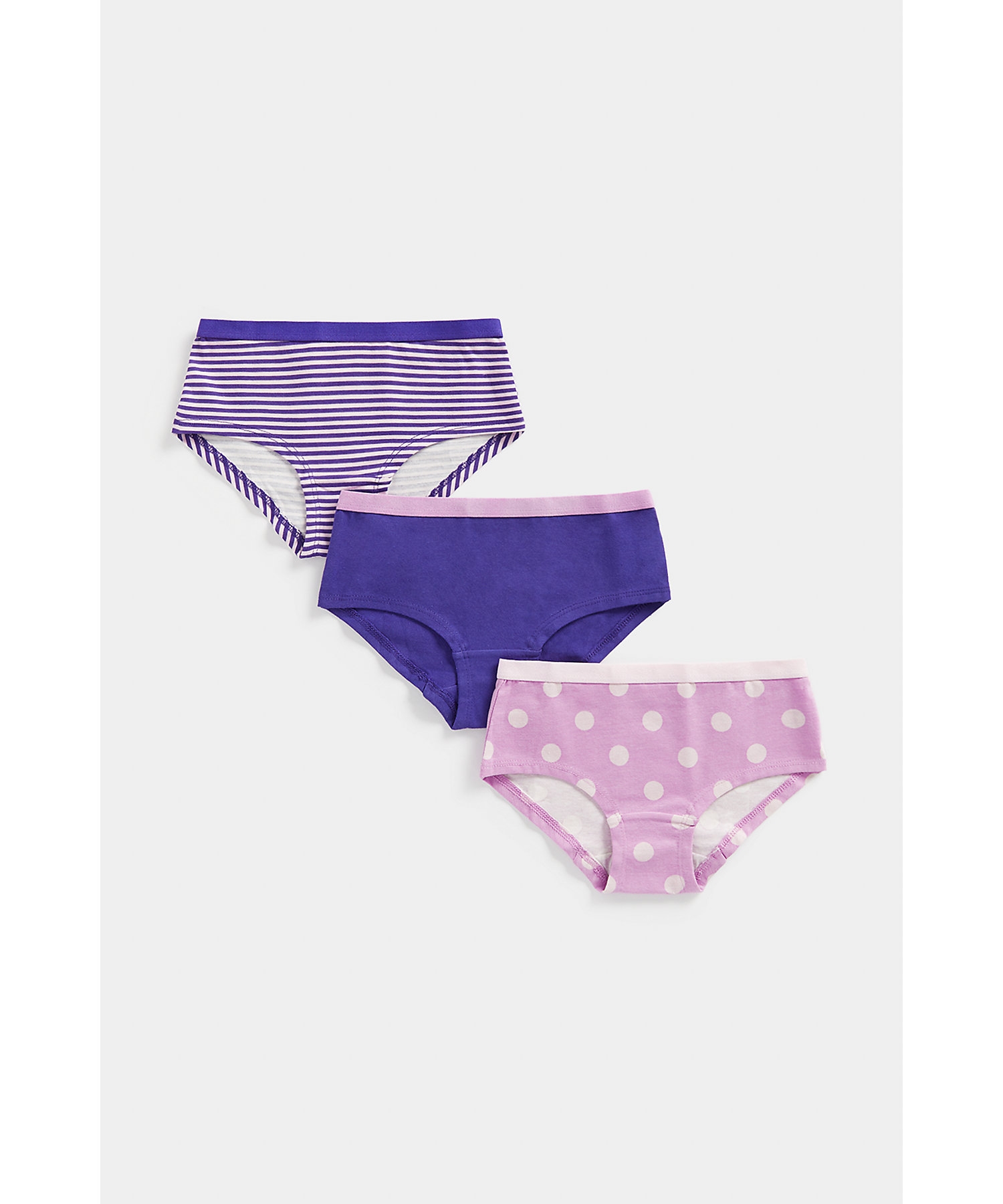 Mothercare | Girls Briefs -Pack of 3-Purple