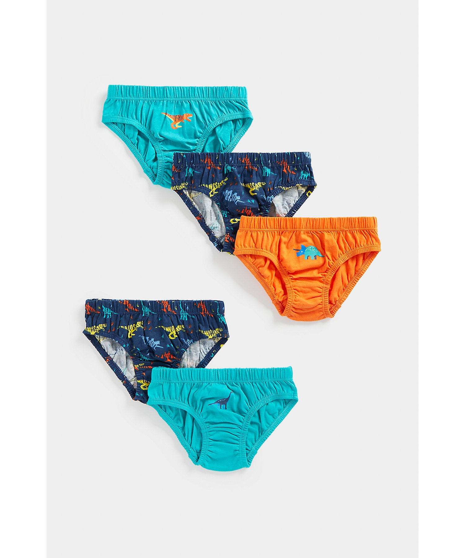 Mothercare | Boys Briefs Dino Printed-Pack of 5-Blue
