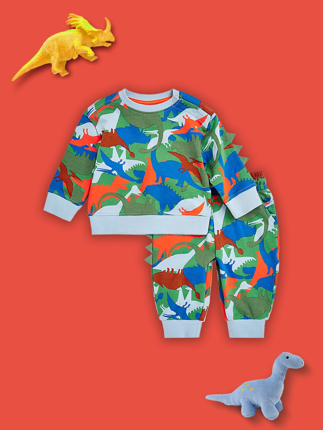 Mothercare | Boys Full Sleeves Jogger & T-Shirt Set -Multicolor