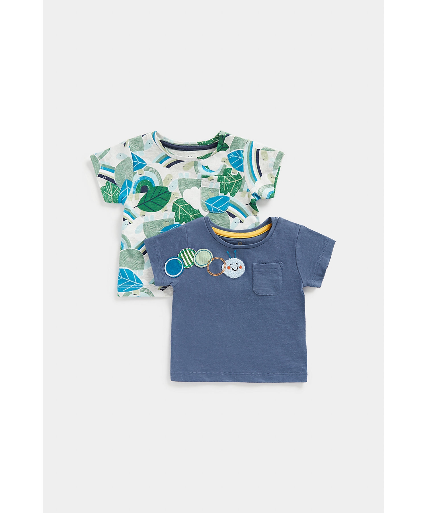 Mothercare | Boys Full Sleeves T-Shirts -Pack of 2-Blue