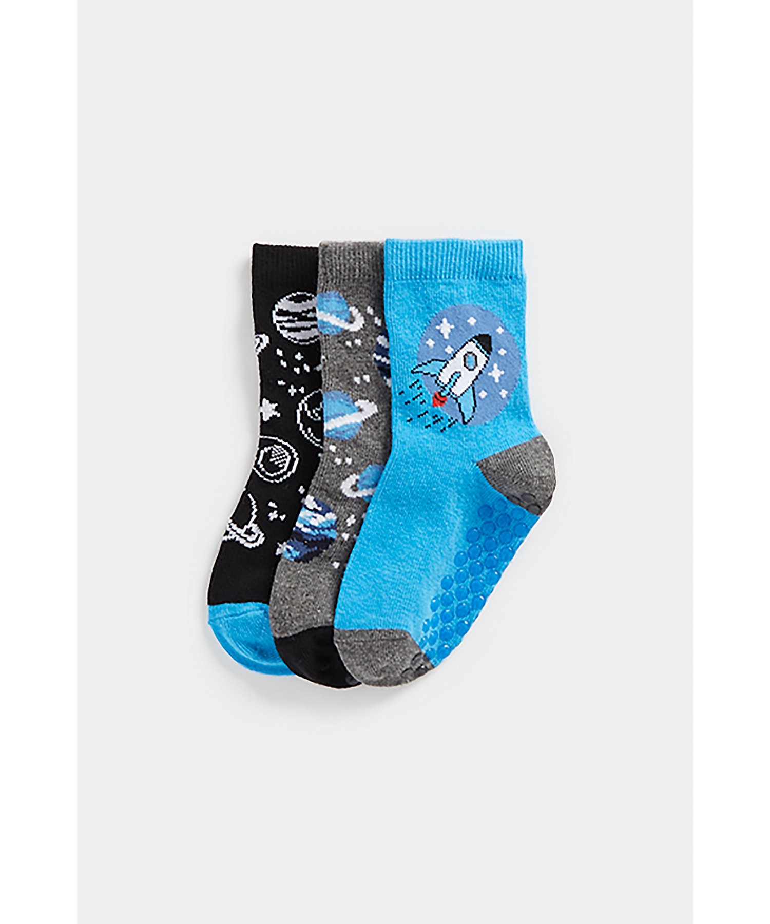 Mothercare | Boys Socks Space Print-Pack Of 3-Multicolor