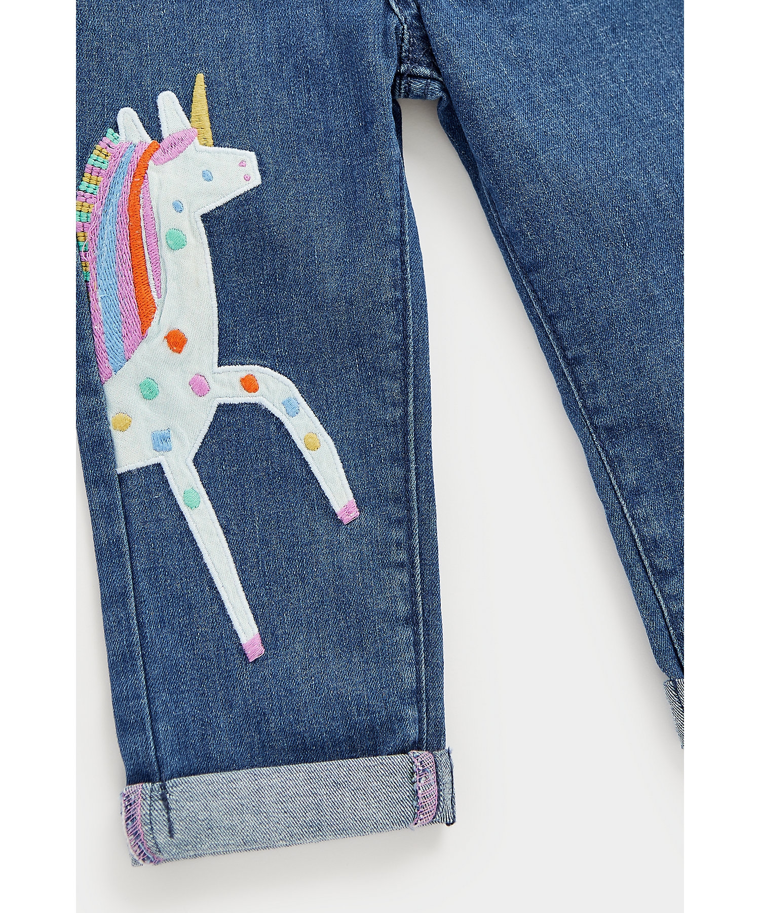 Mothercare | Girls Jeans Unicorn Design-Pack of 1-Denim 4