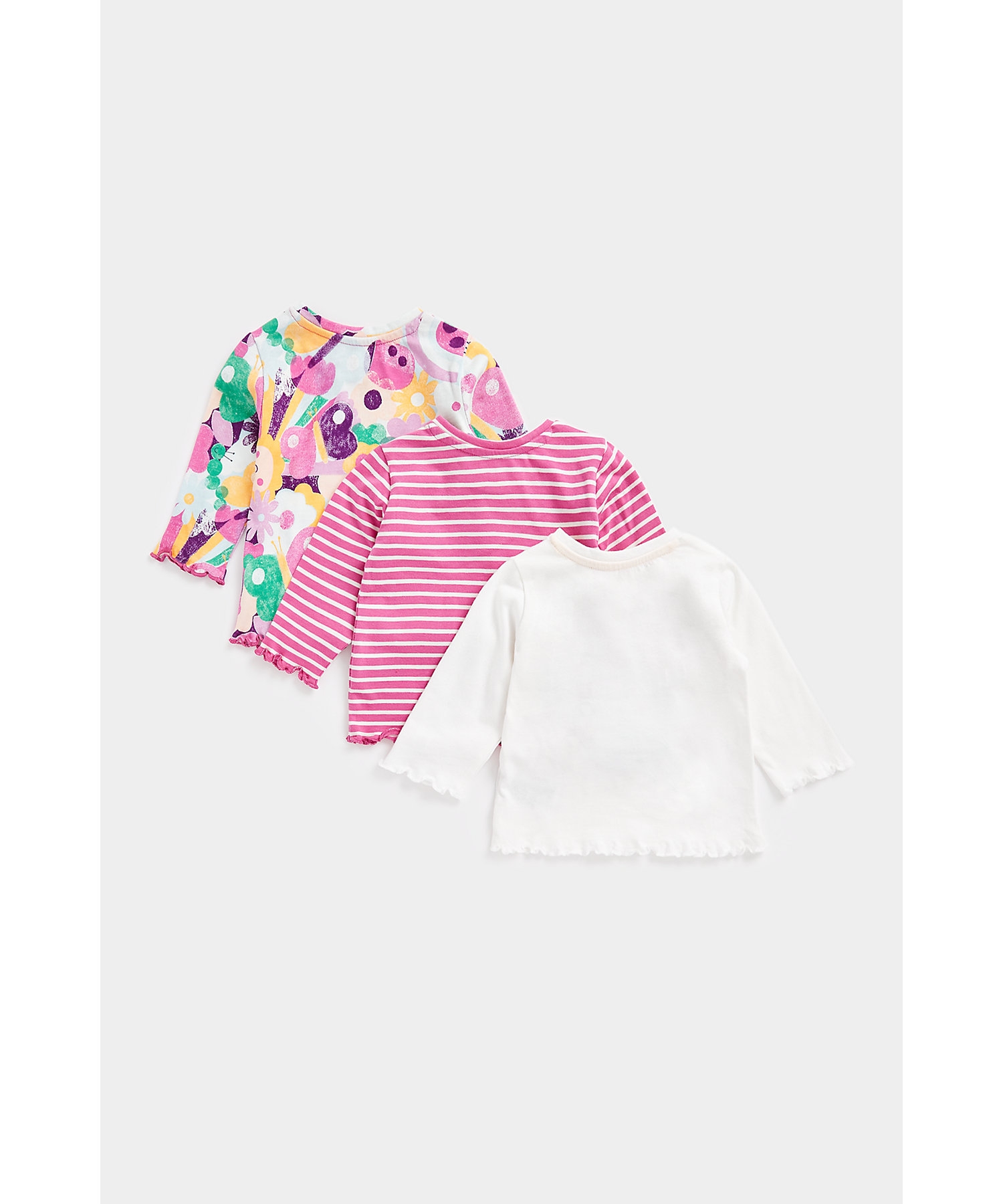 Mothercare | Girls Full Sleeves T-Shirt Flower Print-Pack of 1-Multicolor 2
