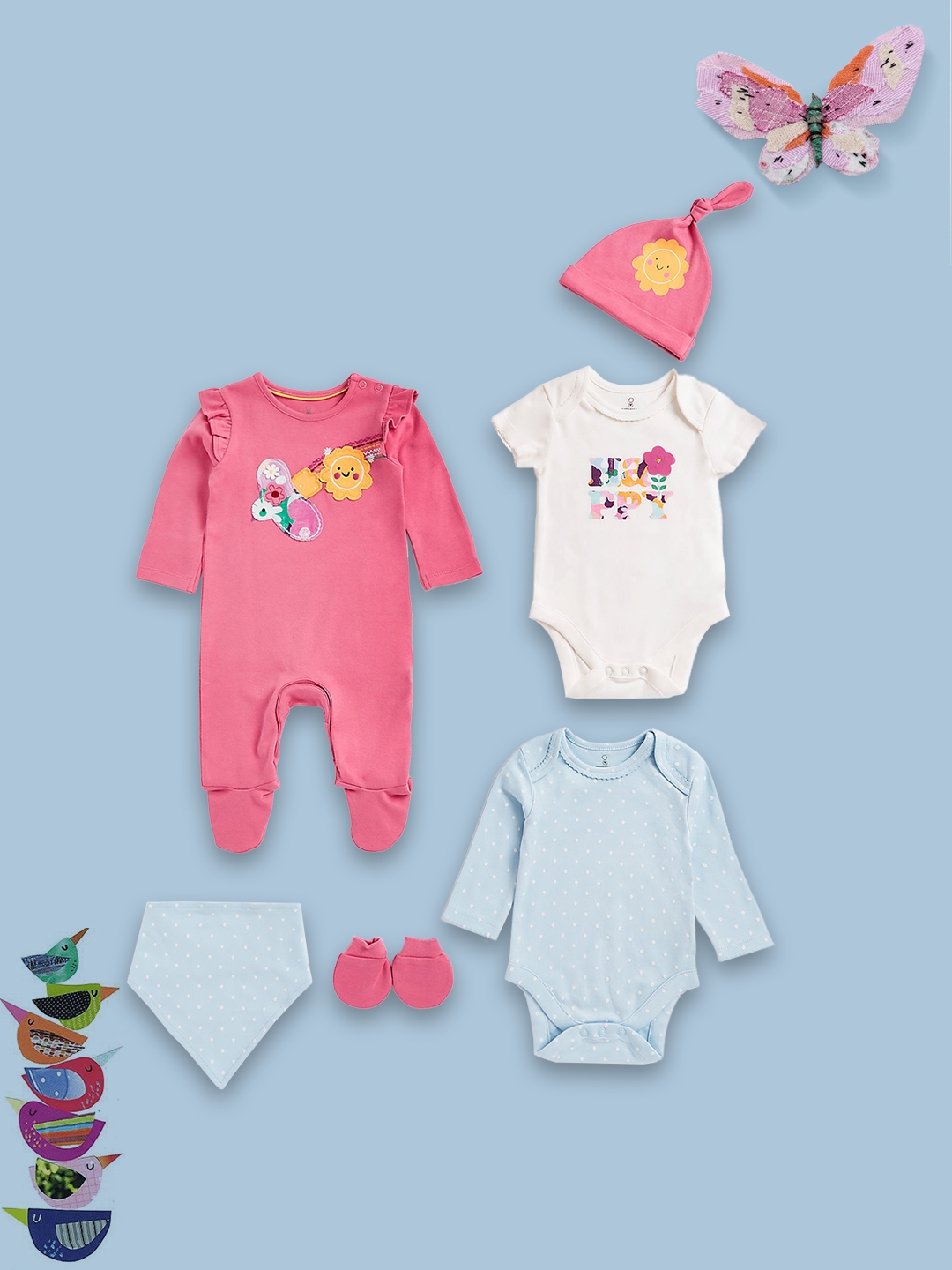 Mothercare | Girls Full Sleeves Gift Set -Pack of 1-Multicolor