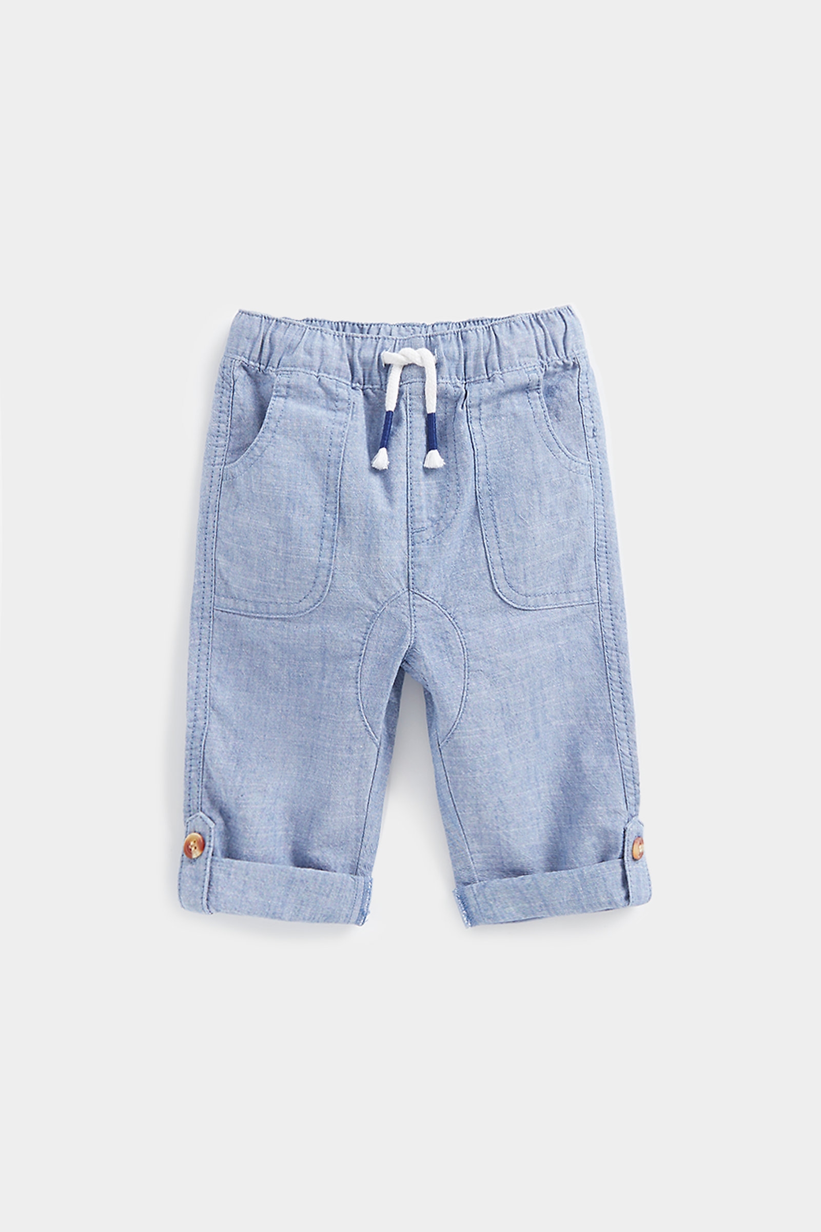 Boys Jogger Chambray Trousers -Blue
