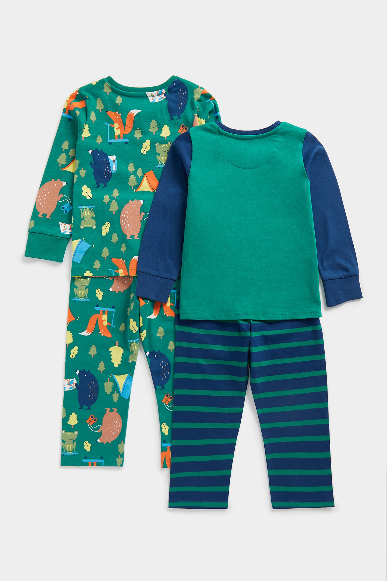 Mothercare Boys Full Sleeves Pyjama-Pack of 2-Green