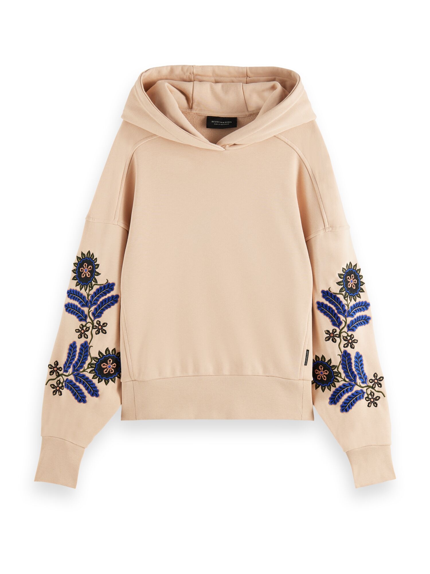Scotch & Soda | Embroidered oversized hoodie contains organic Cotton