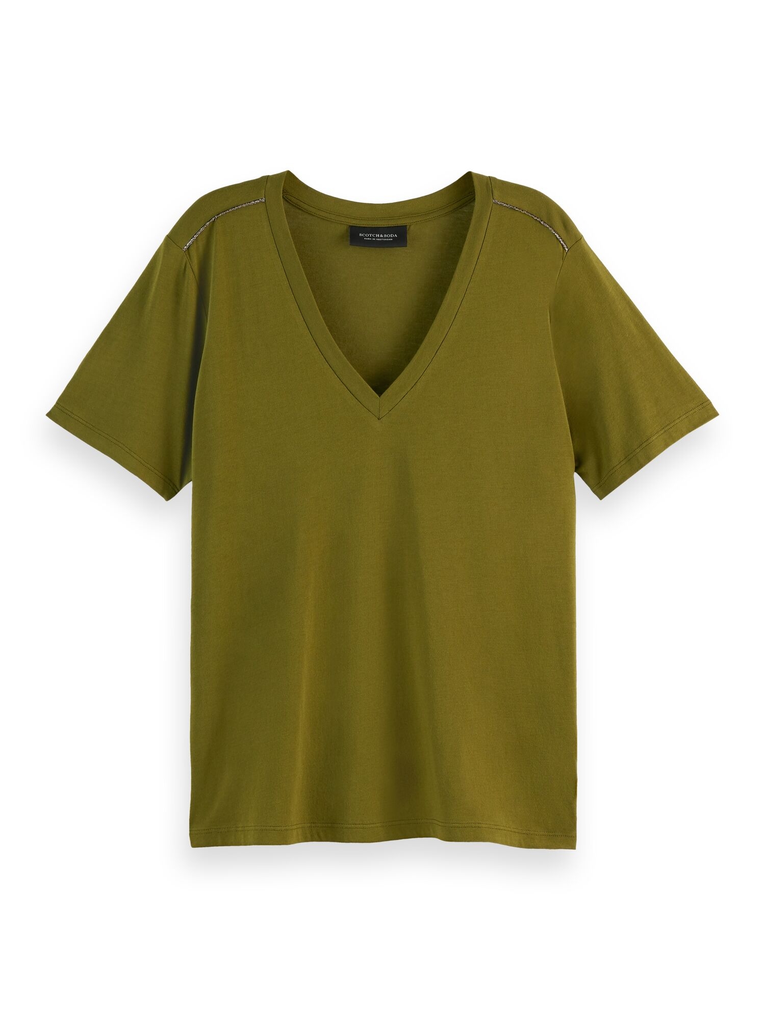 Scotch & Soda | V-neck basic plus T-shirt in Cotton/Tencel™ blend