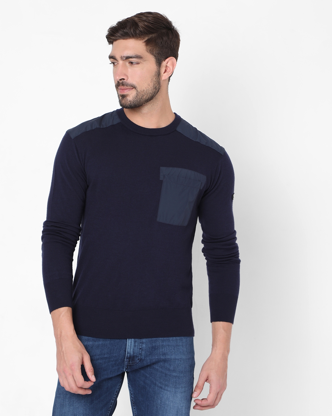 Men's Bran In Slim Sweater