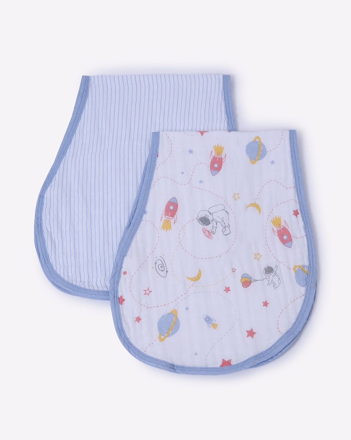 Mothercare | Mila Baby Burpy Bib Space and Stripes Blue
