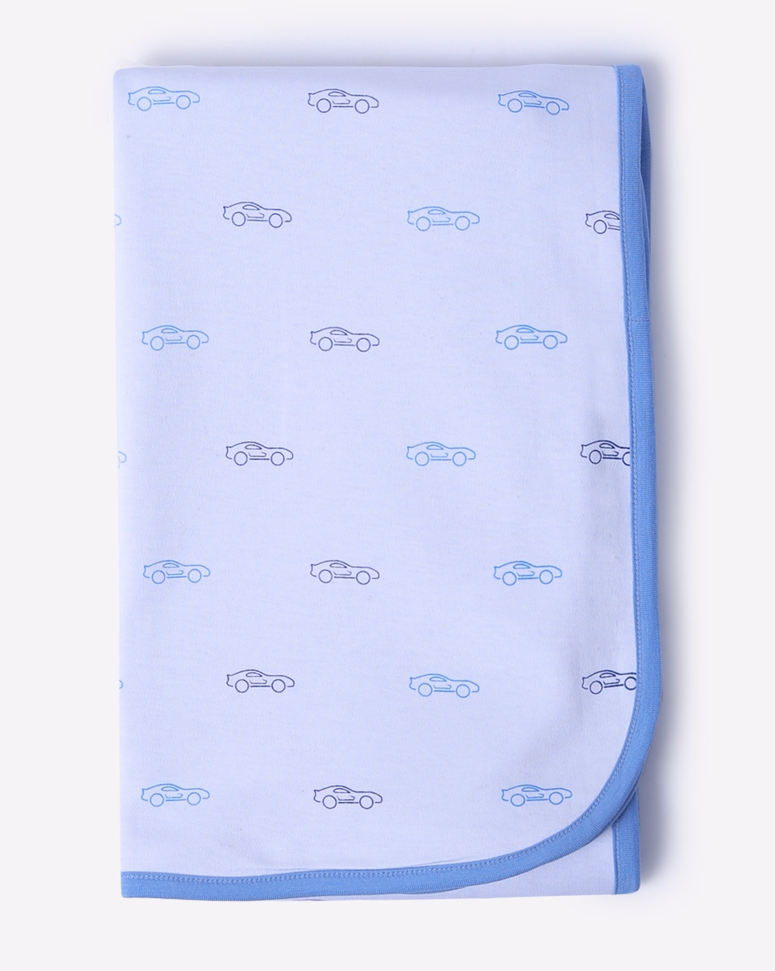 Mothercare | Mila Baby Organic Knit Receiving Blanket Blue Cars