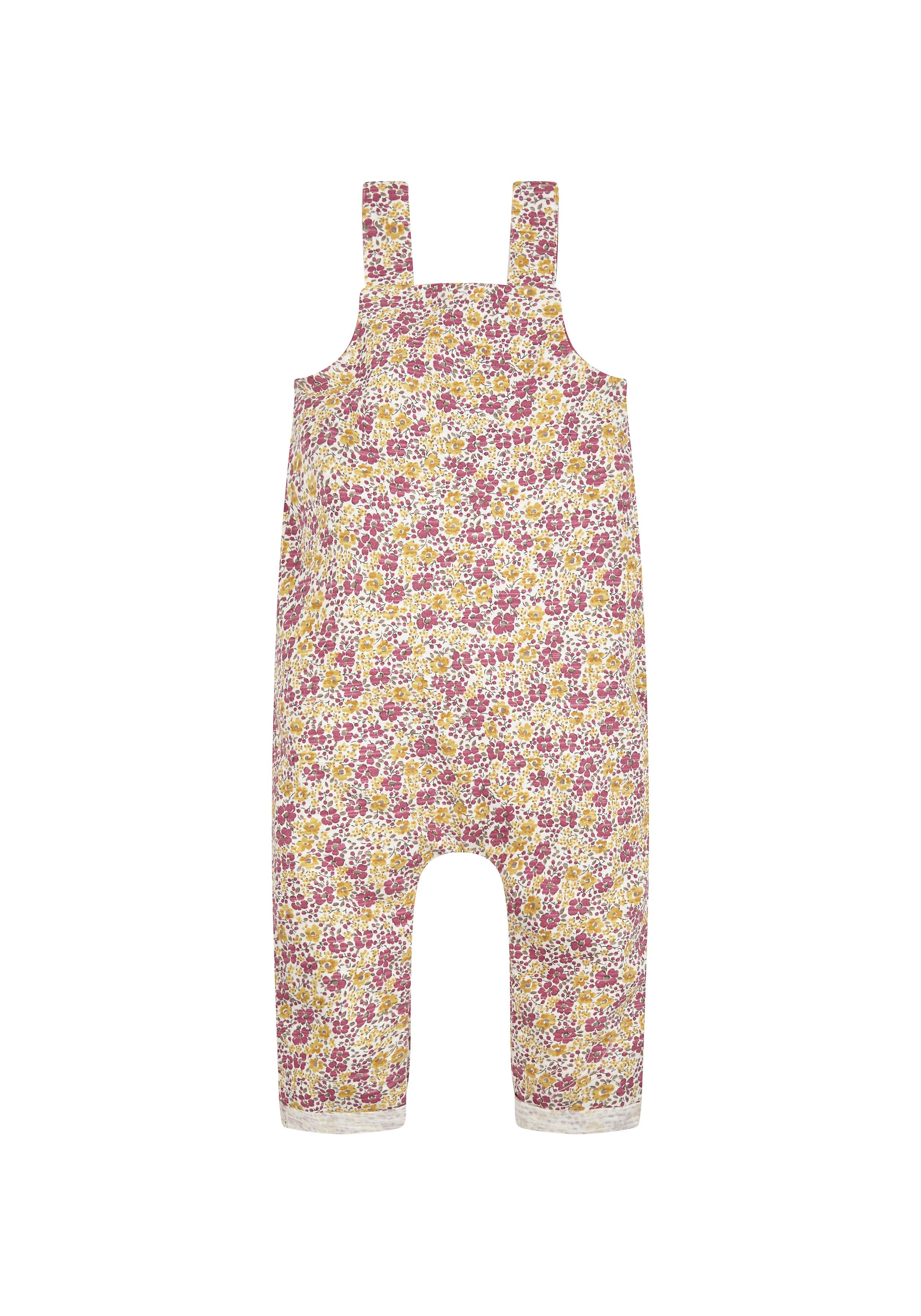 Mothercare | Girls Floral Dungarees - Yellow
