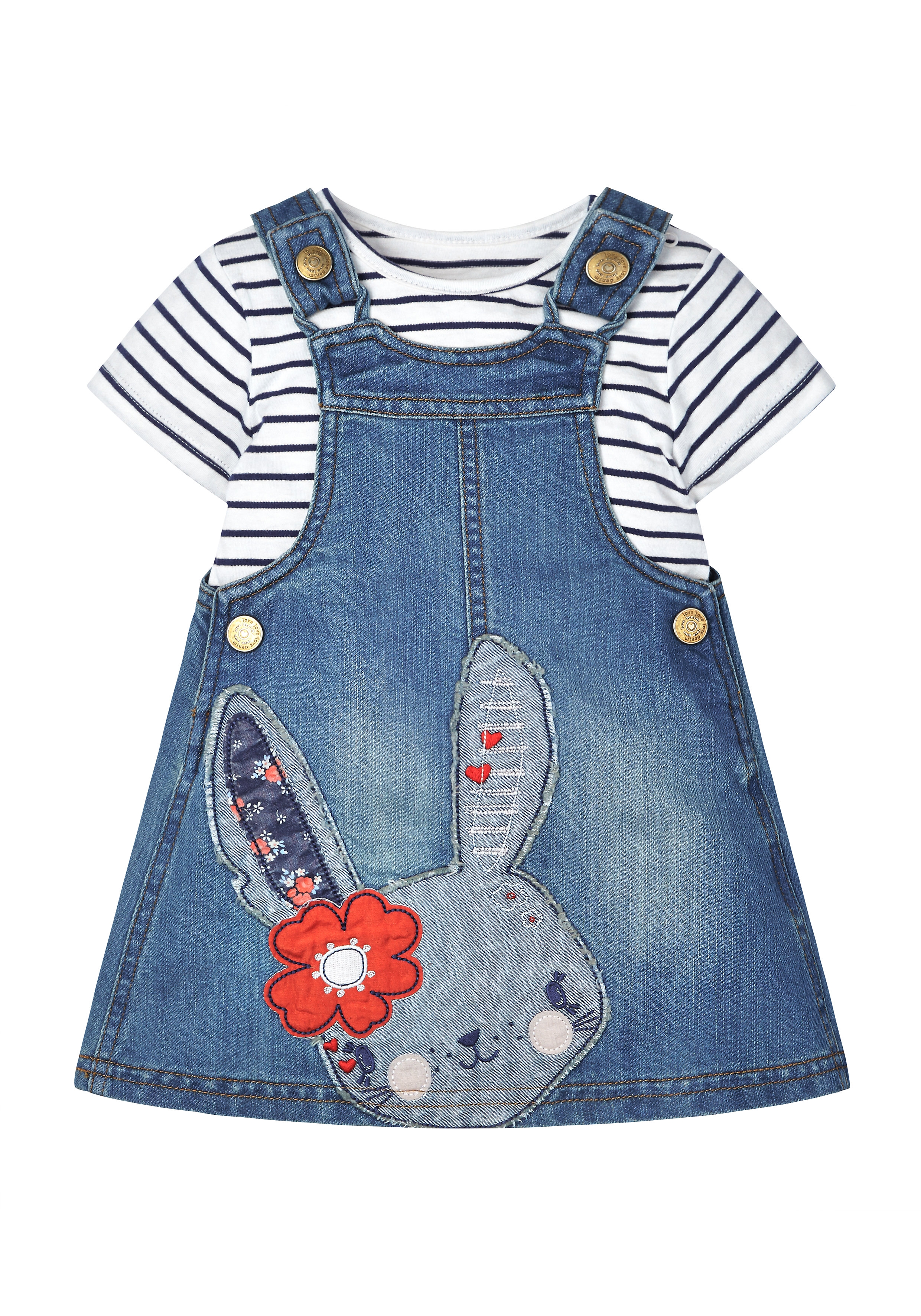 Mothercare | Girls Bunny Pinny And T-Shirt Set