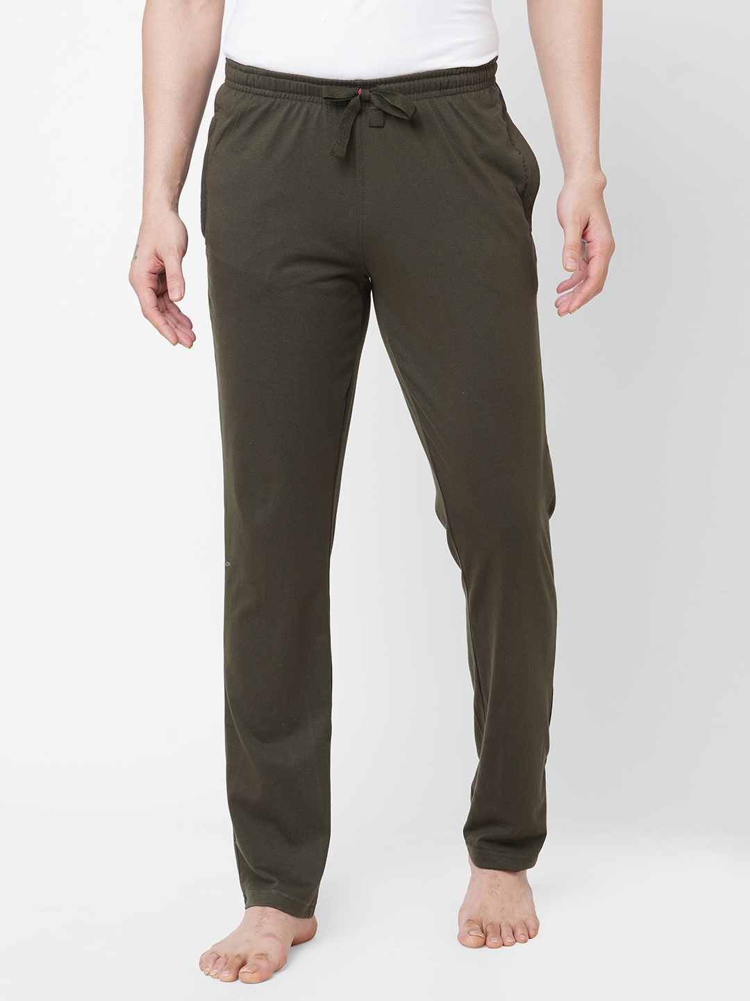 Sweet Dreams | Sweet Dreams Men Olive Cotton-Poly Solid Lounge Pants